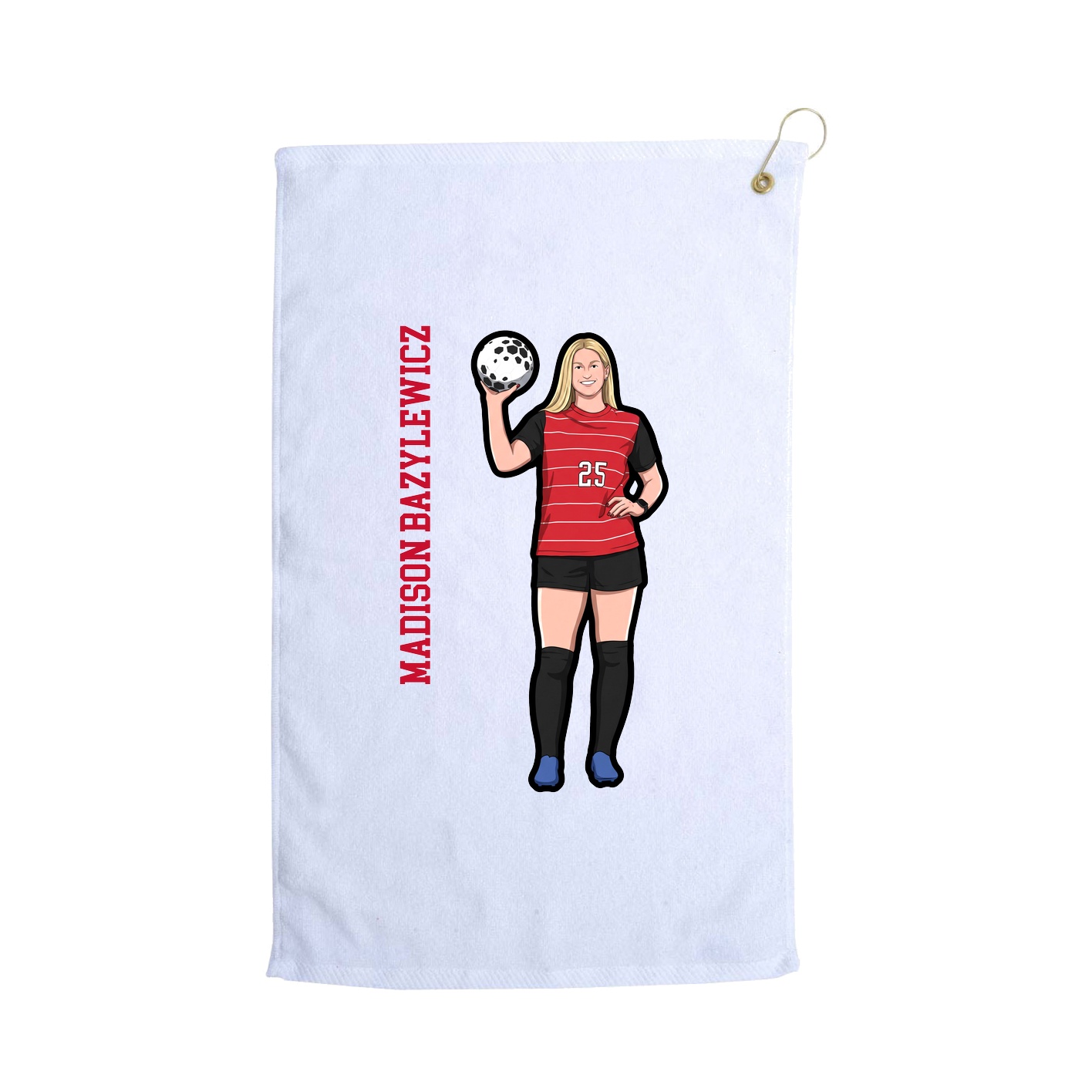 Golf Towel — Name Vertical in White
