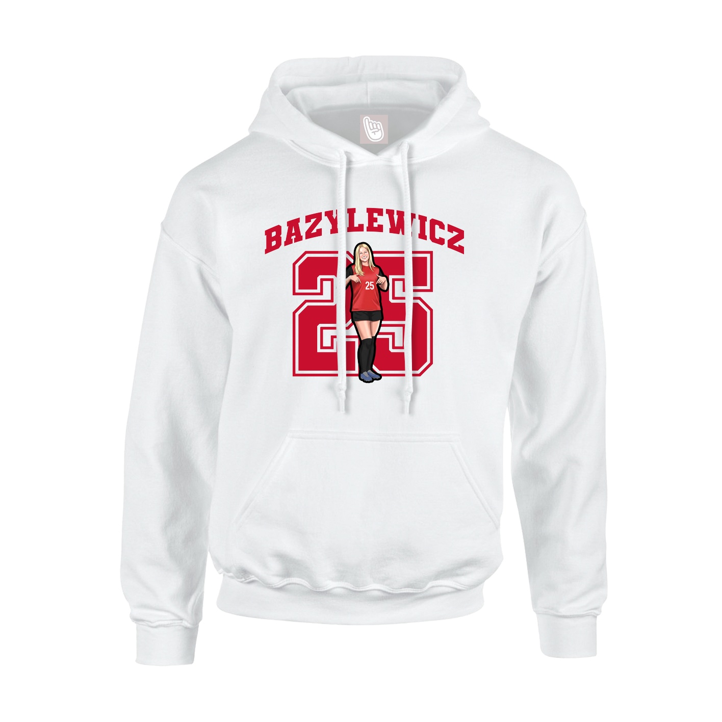 Youth Hoodie — Number in White