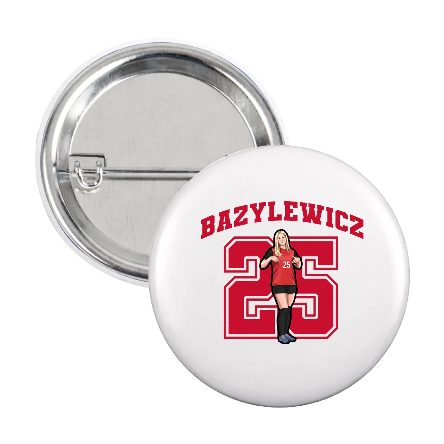 Game Day Button — Number in White