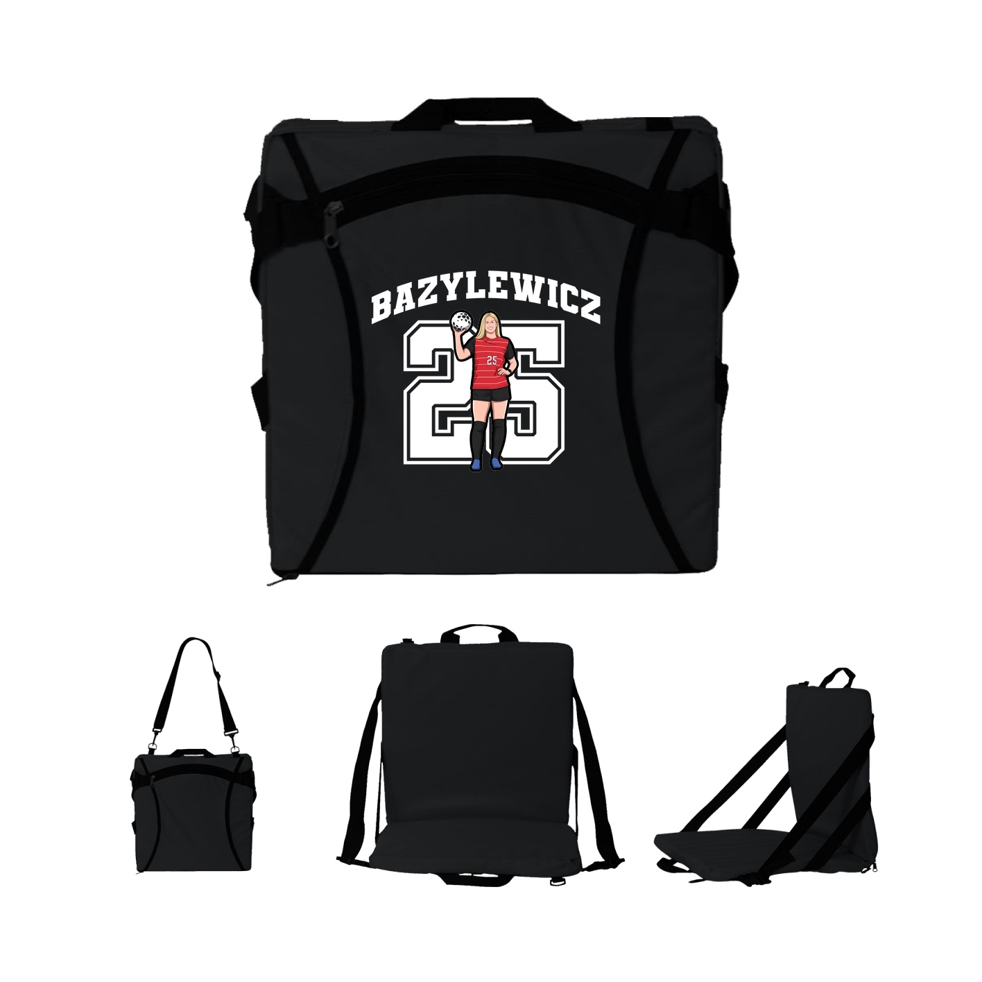 Folding Stadium Seat — Number in Black