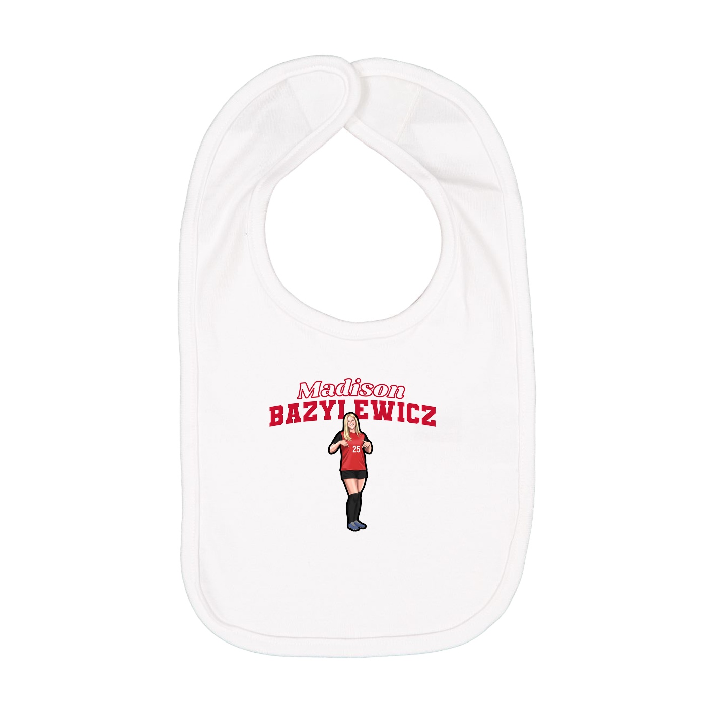 Infant Bib — Name Arch in White