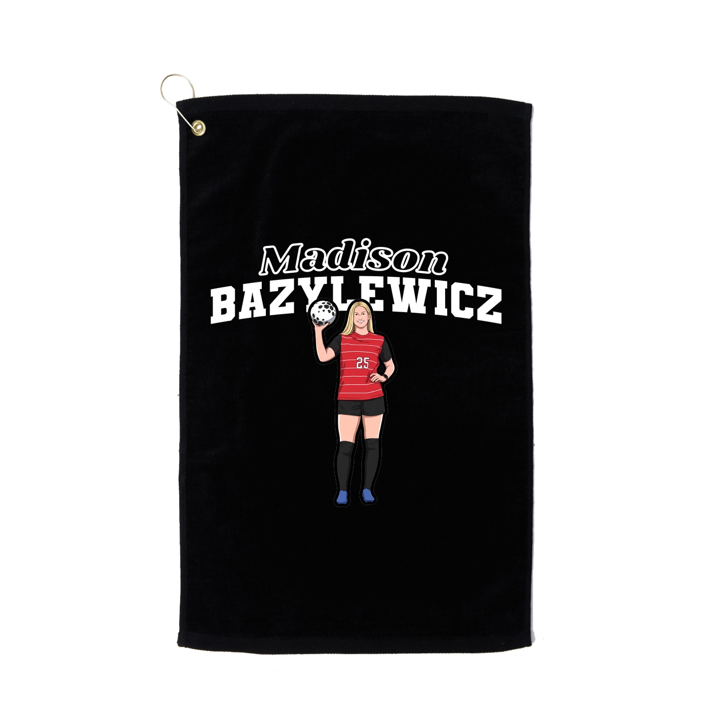 Golf Towel — Name Arch in Black