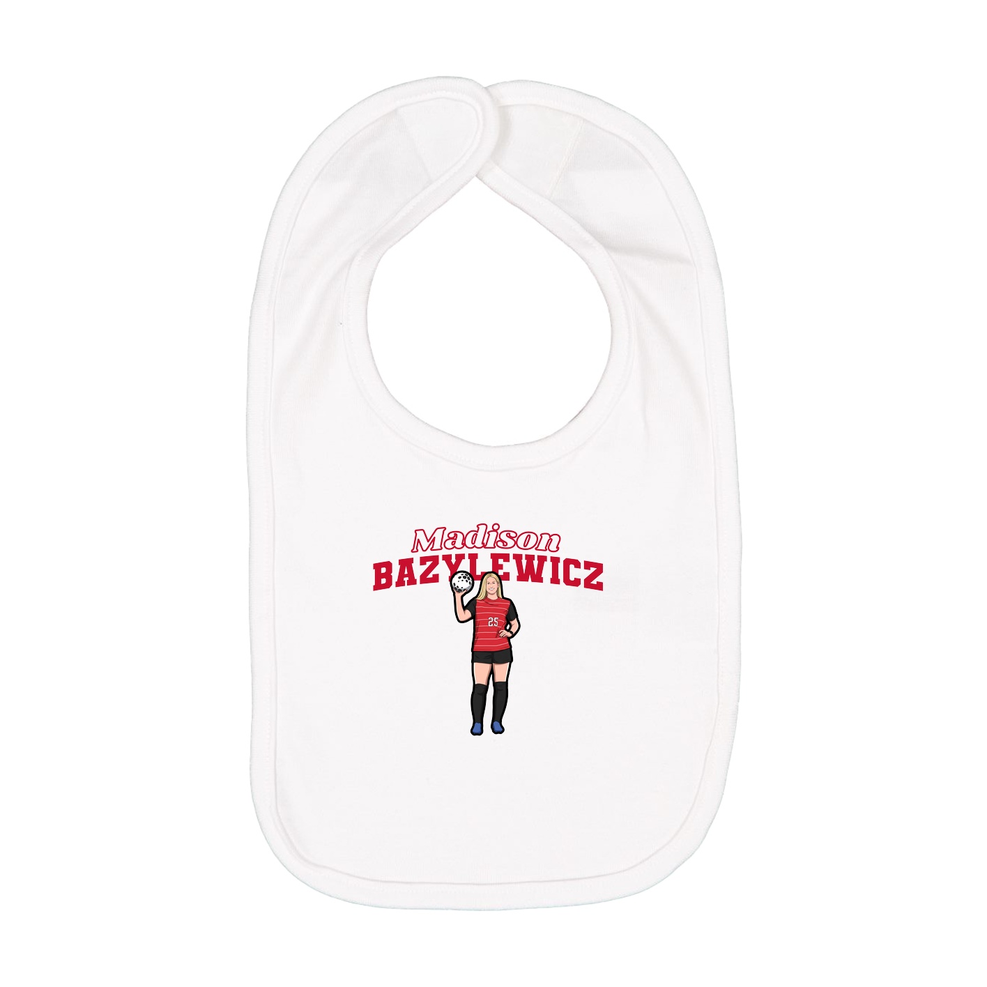 Infant Bib — Name Arch in White