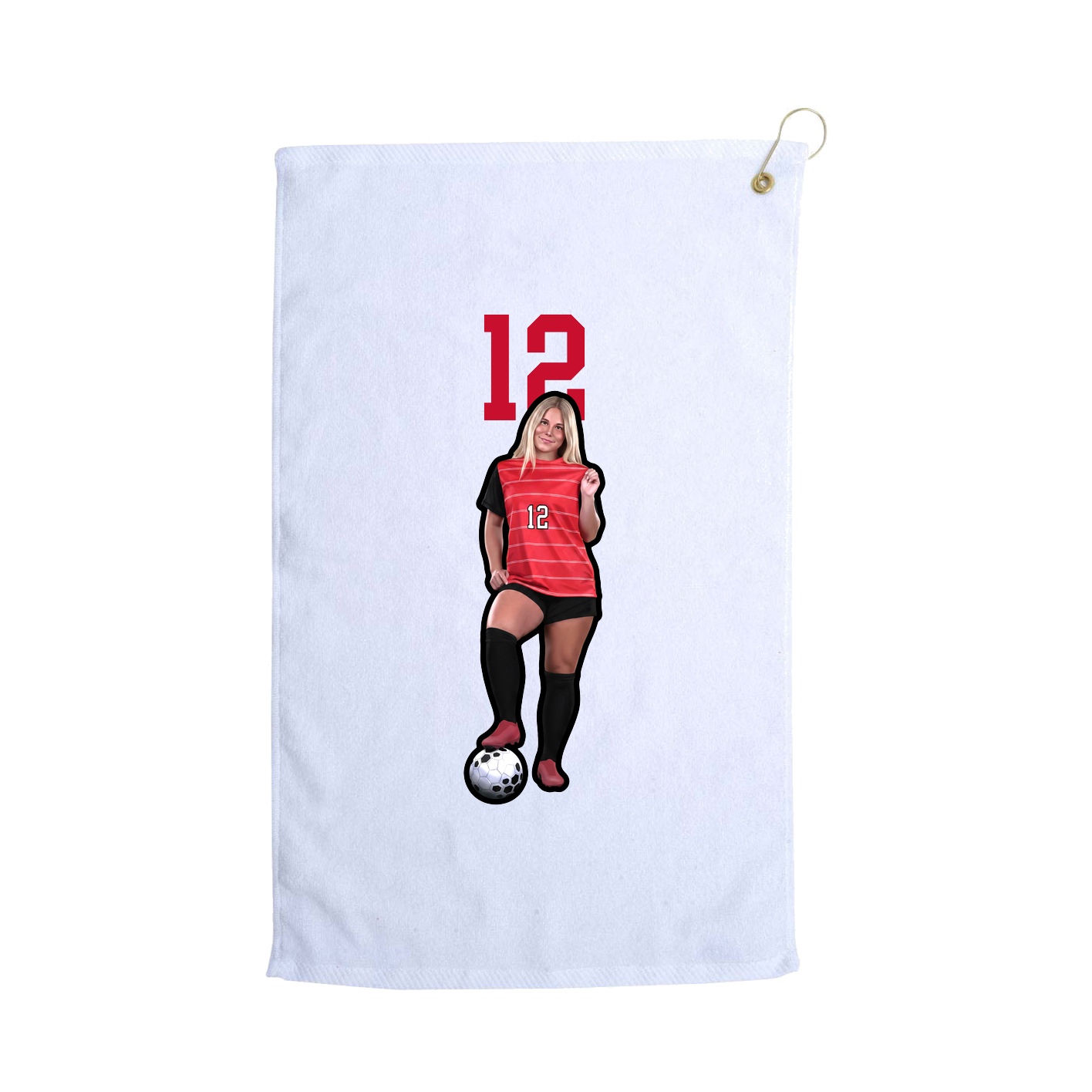 Golf Towel — Number Top in White