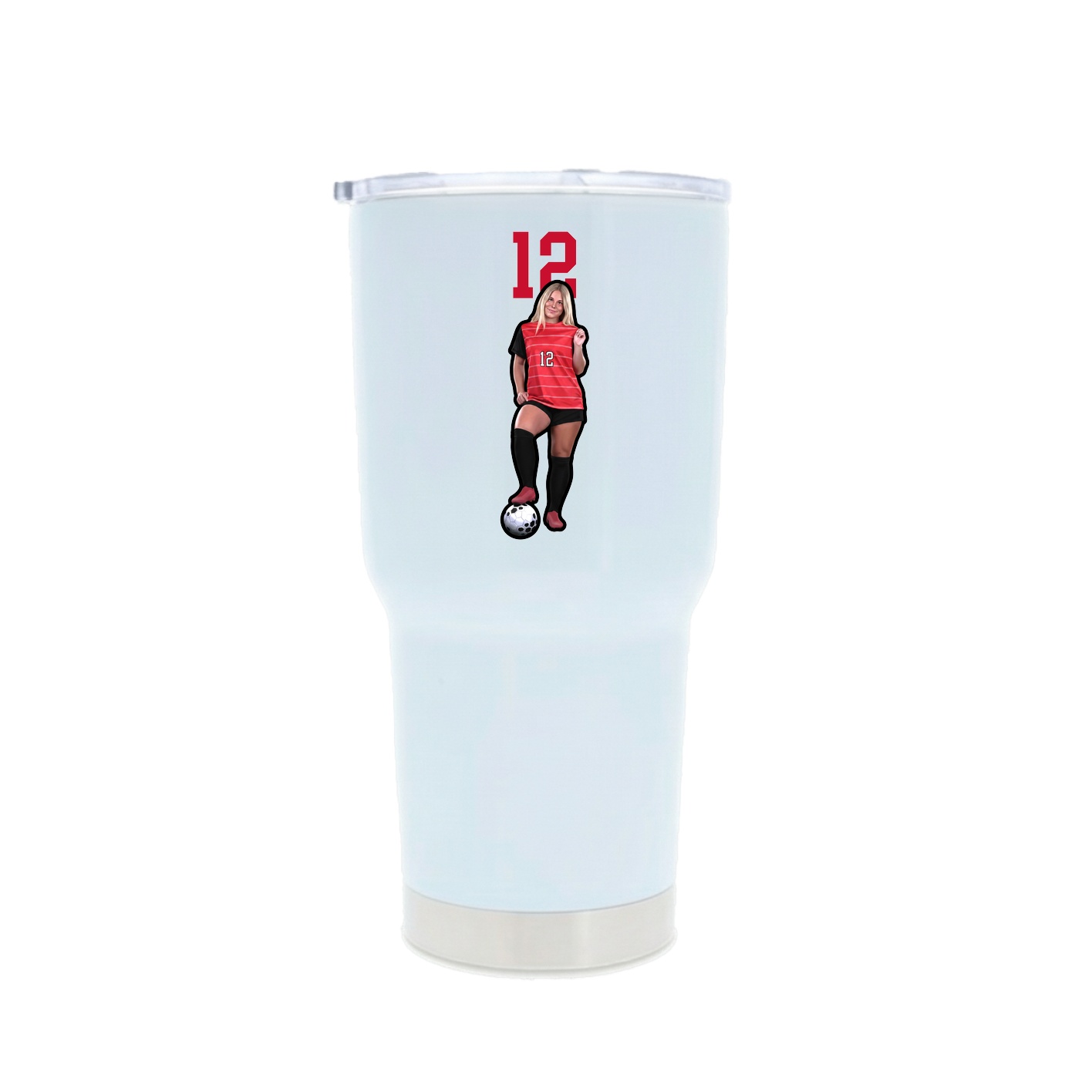 30oz Stainless Steel Tumbler — Number Top in White