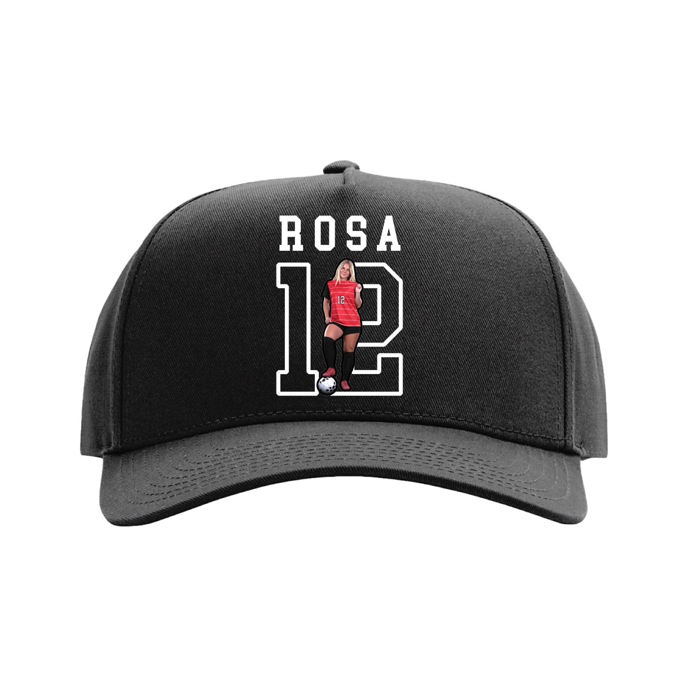 Full Fabric Five-Panel Champ Cap — Shirsey in Black