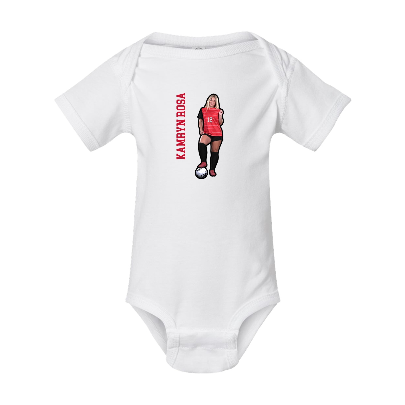 Baby Onesie — Name Vertical in White