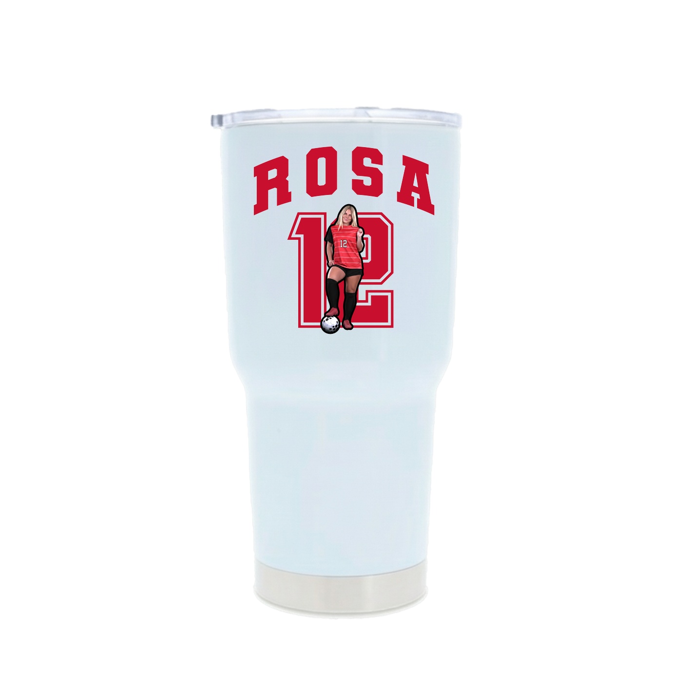 30oz Stainless Steel Tumbler — Number in White