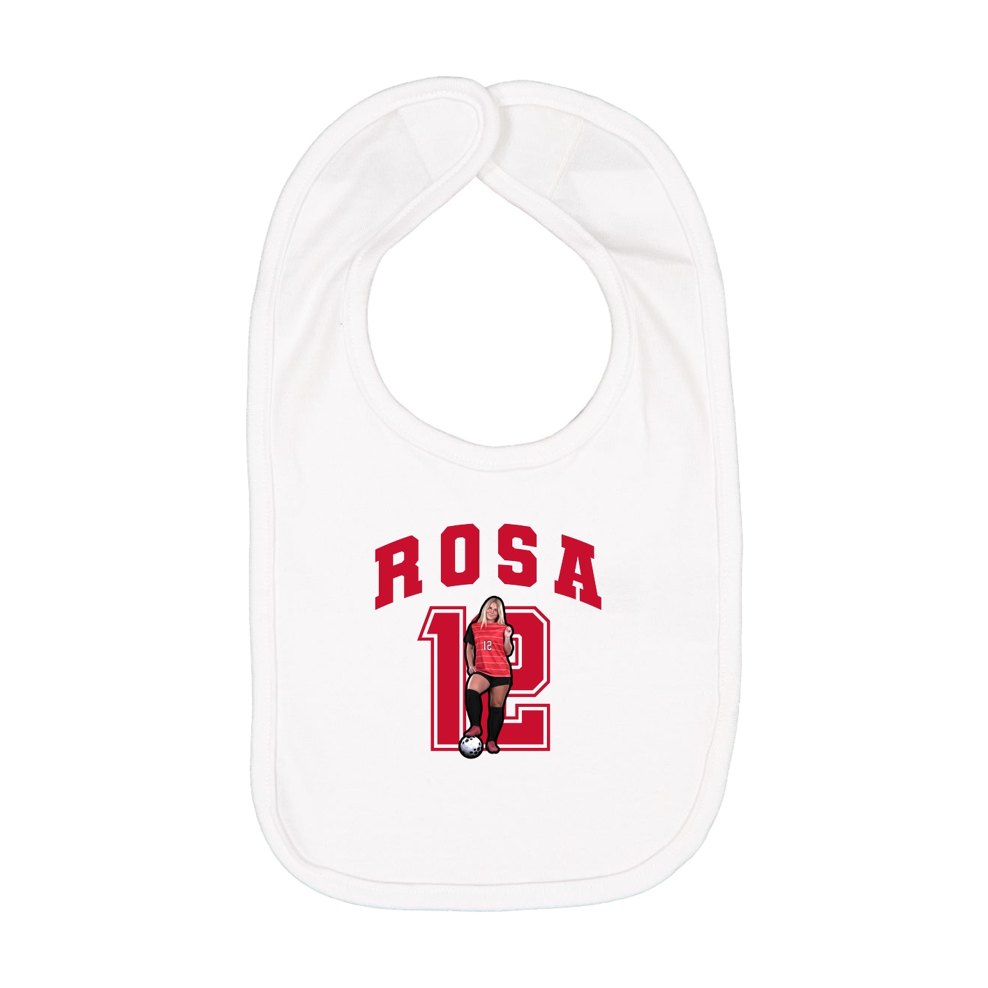 Infant Bib — Number in White