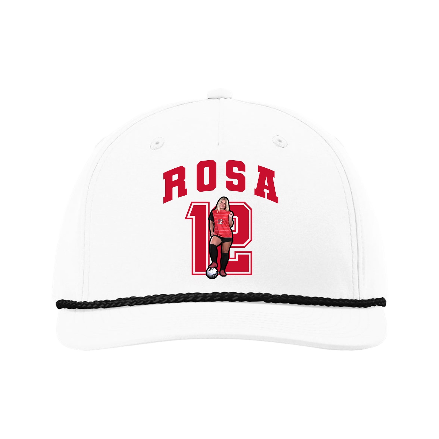 Five-Panel Classic Rope Cap — Number in White