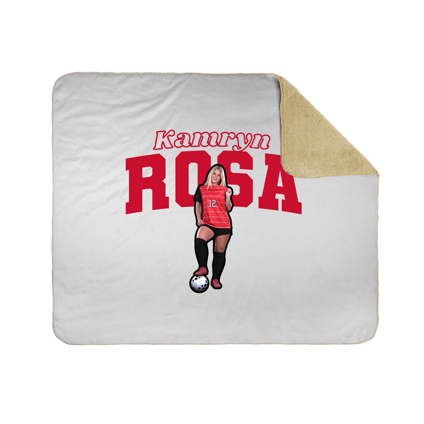 Throw Blanket — Name Arch in White