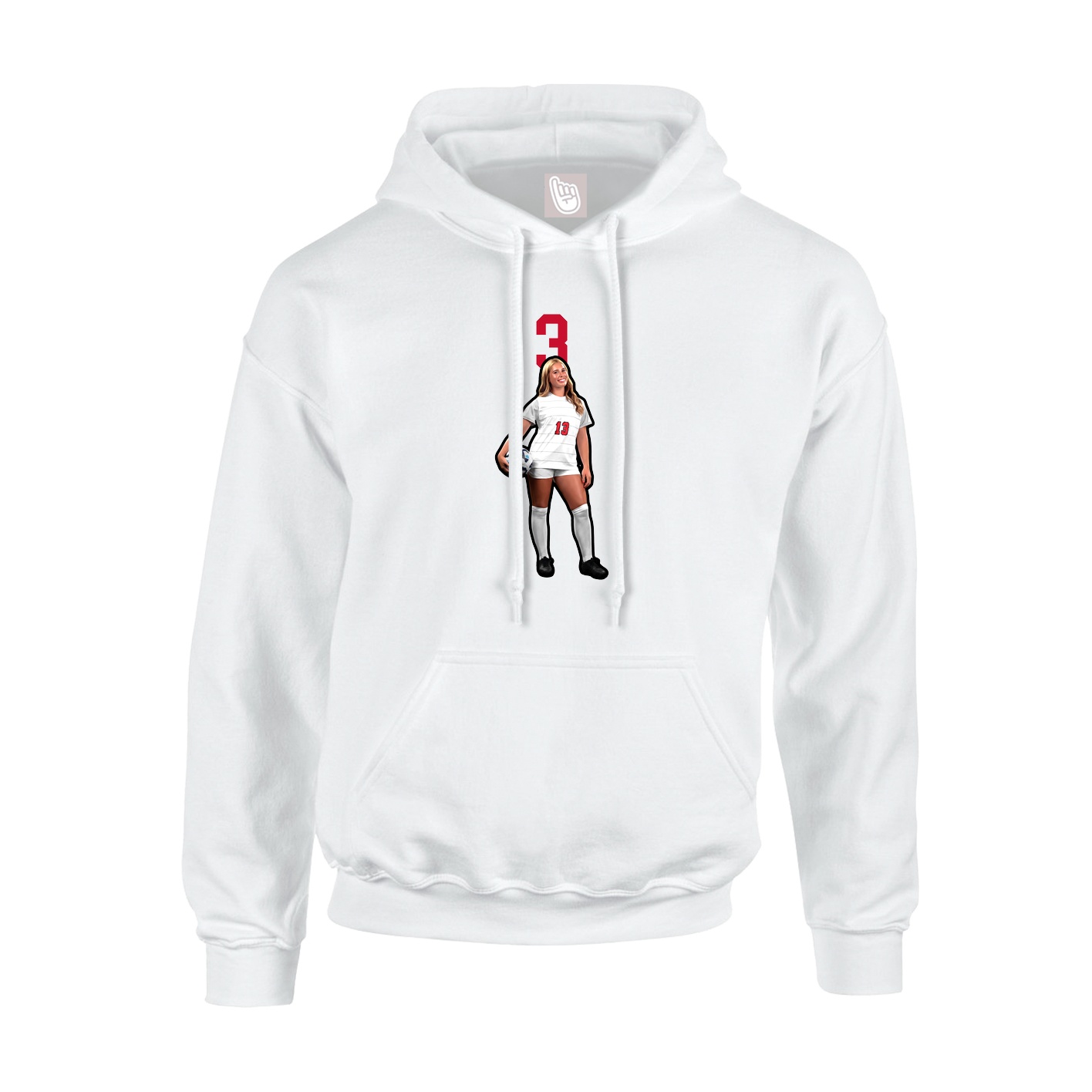 Hoodie — Number Top in White