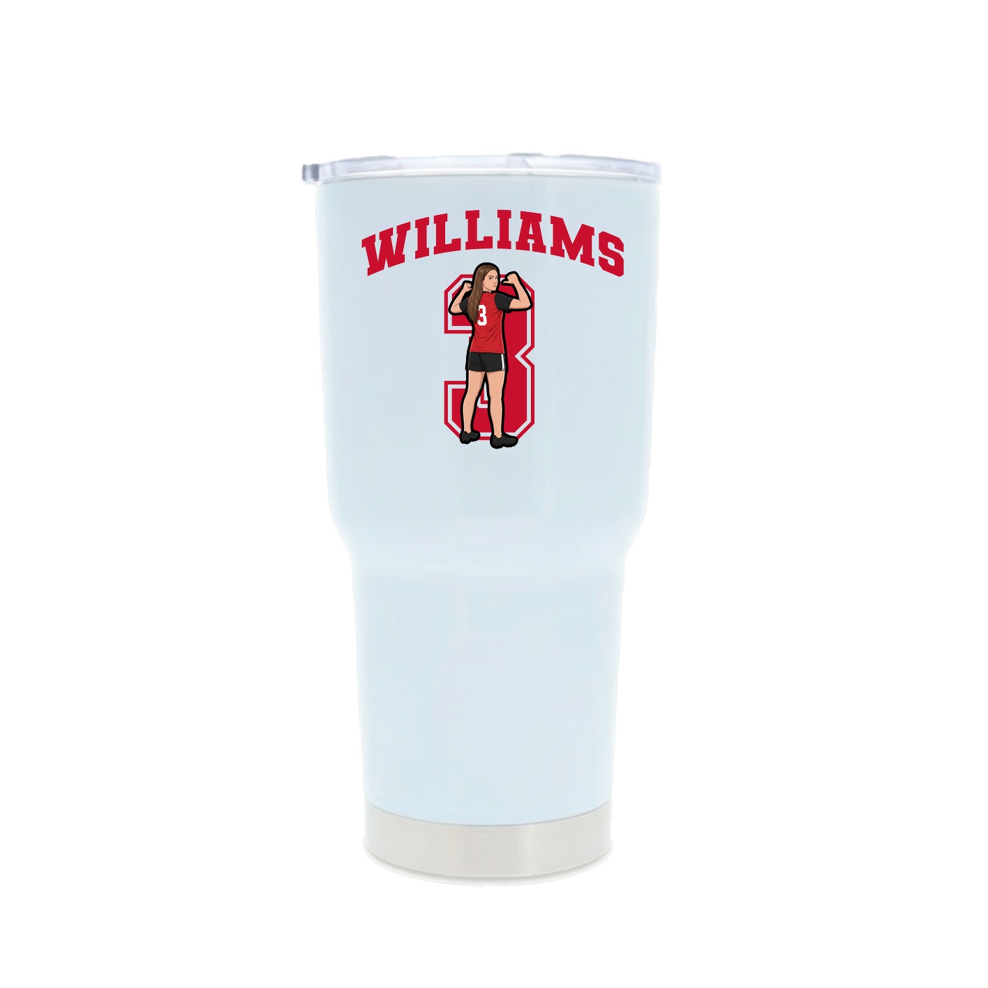 30oz Stainless Steel Tumbler — Number in White