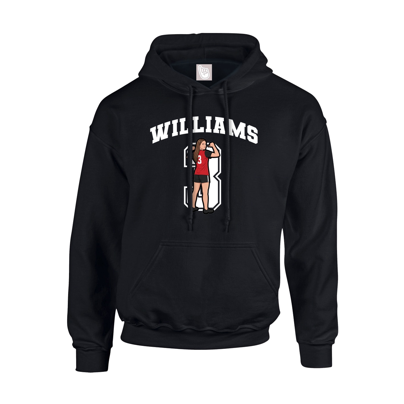 Hoodie — Number in Black