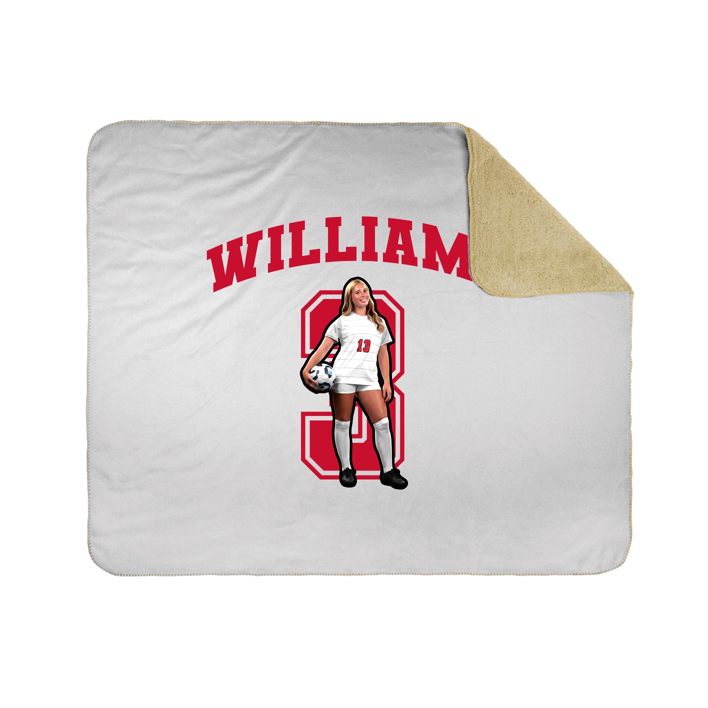 Throw Blanket — Number in White