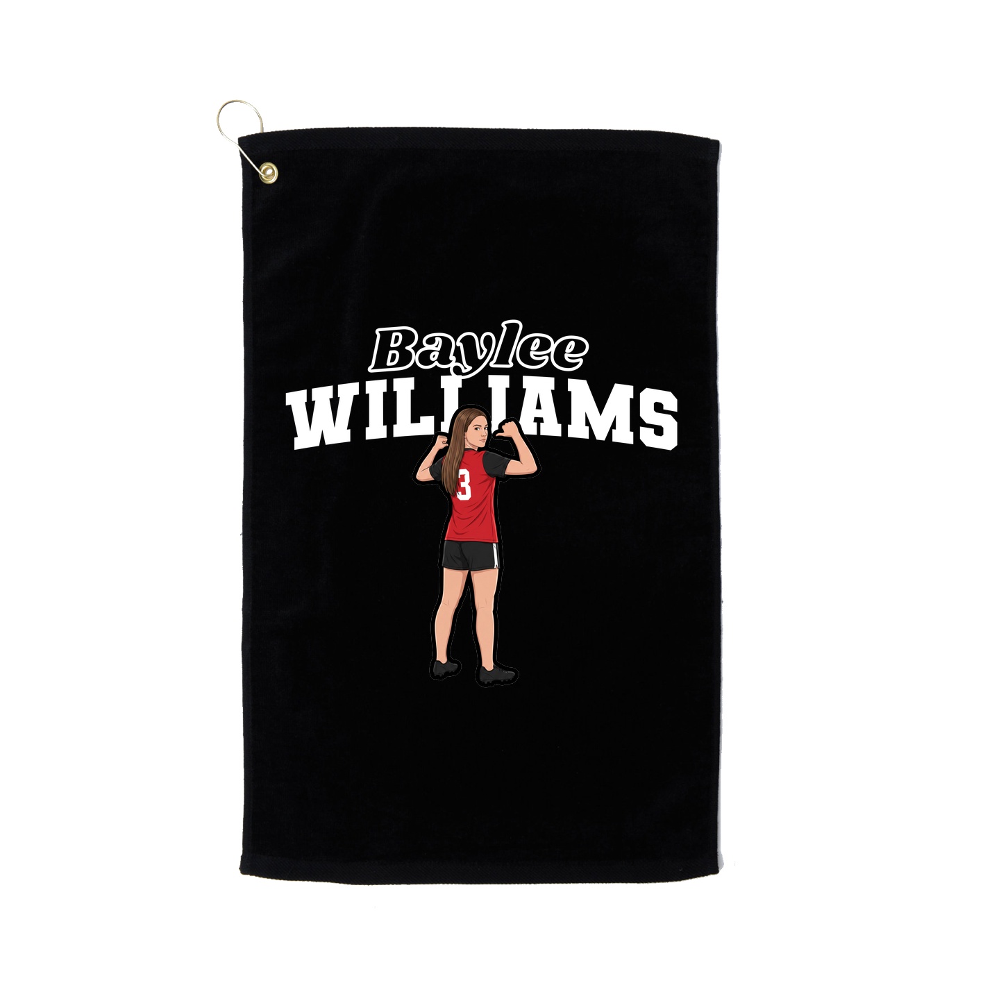 Golf Towel — Name Arch in Black