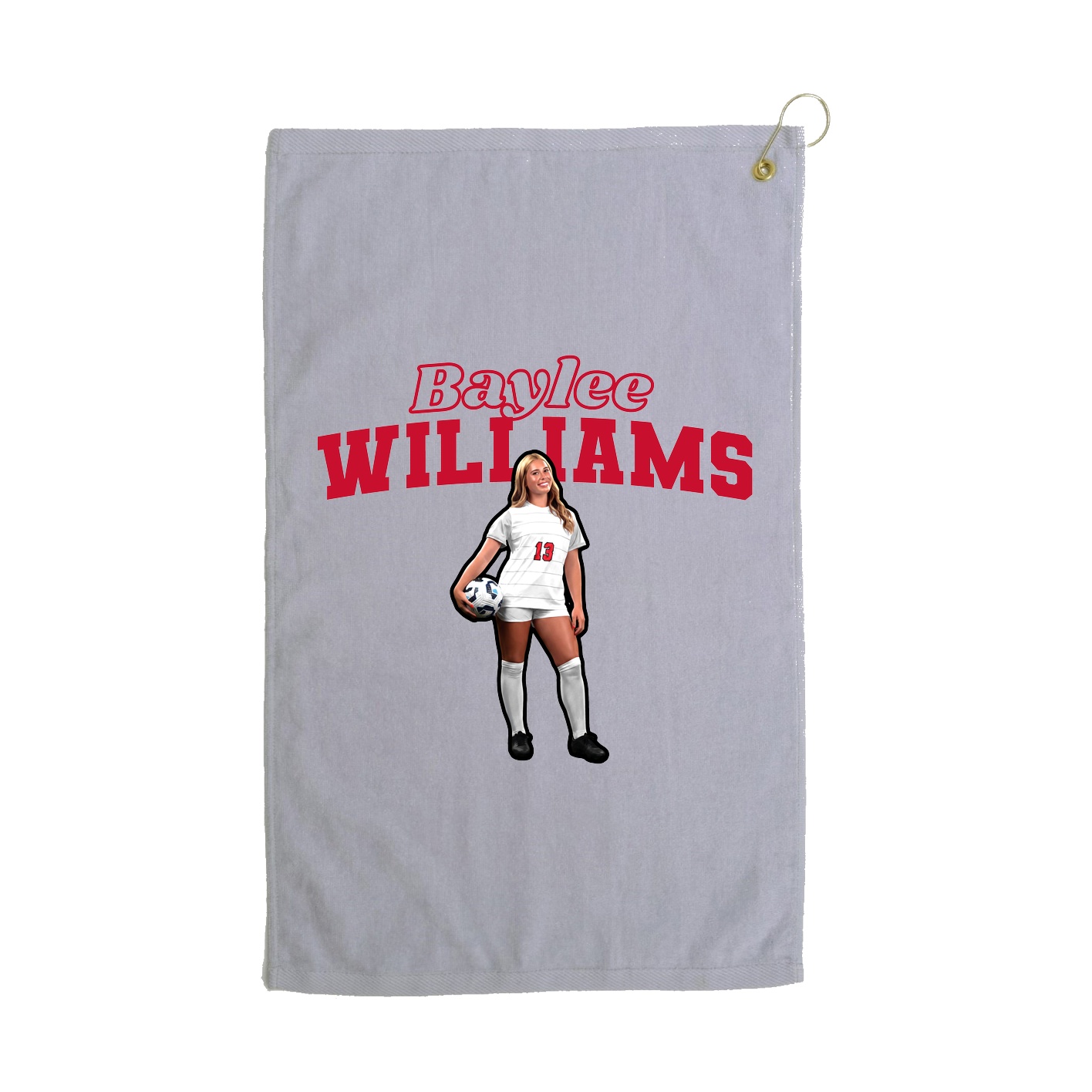 Golf Towel — Name Arch in Grey