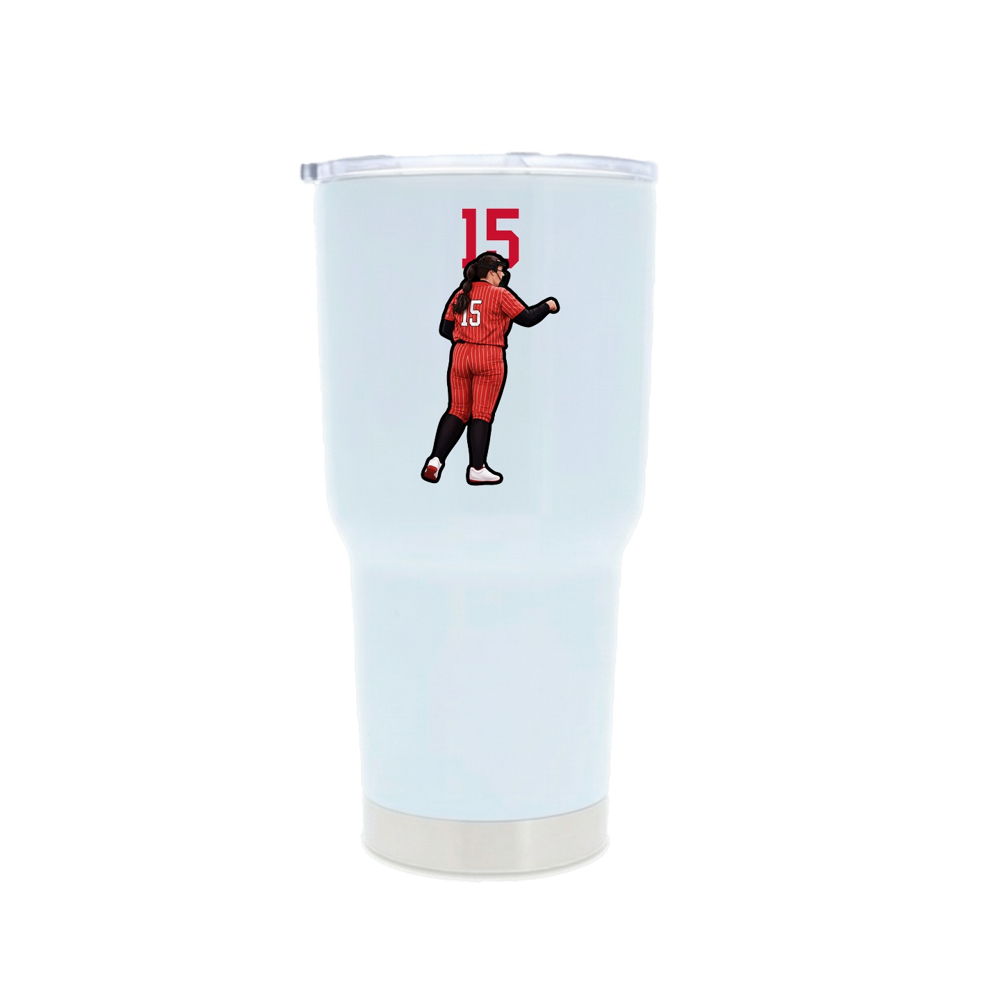 30oz Stainless Steel Tumbler — Number Top in White