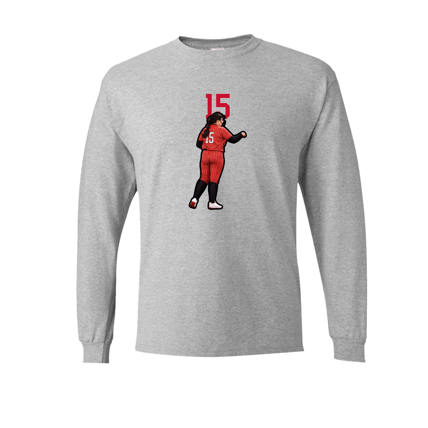 Long Sleeve Tee — Number Top in Grey