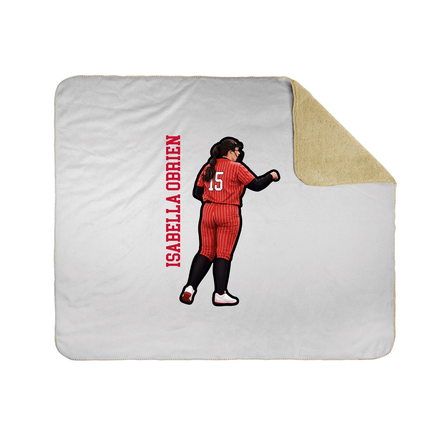 Throw Blanket — Name Vertical in White