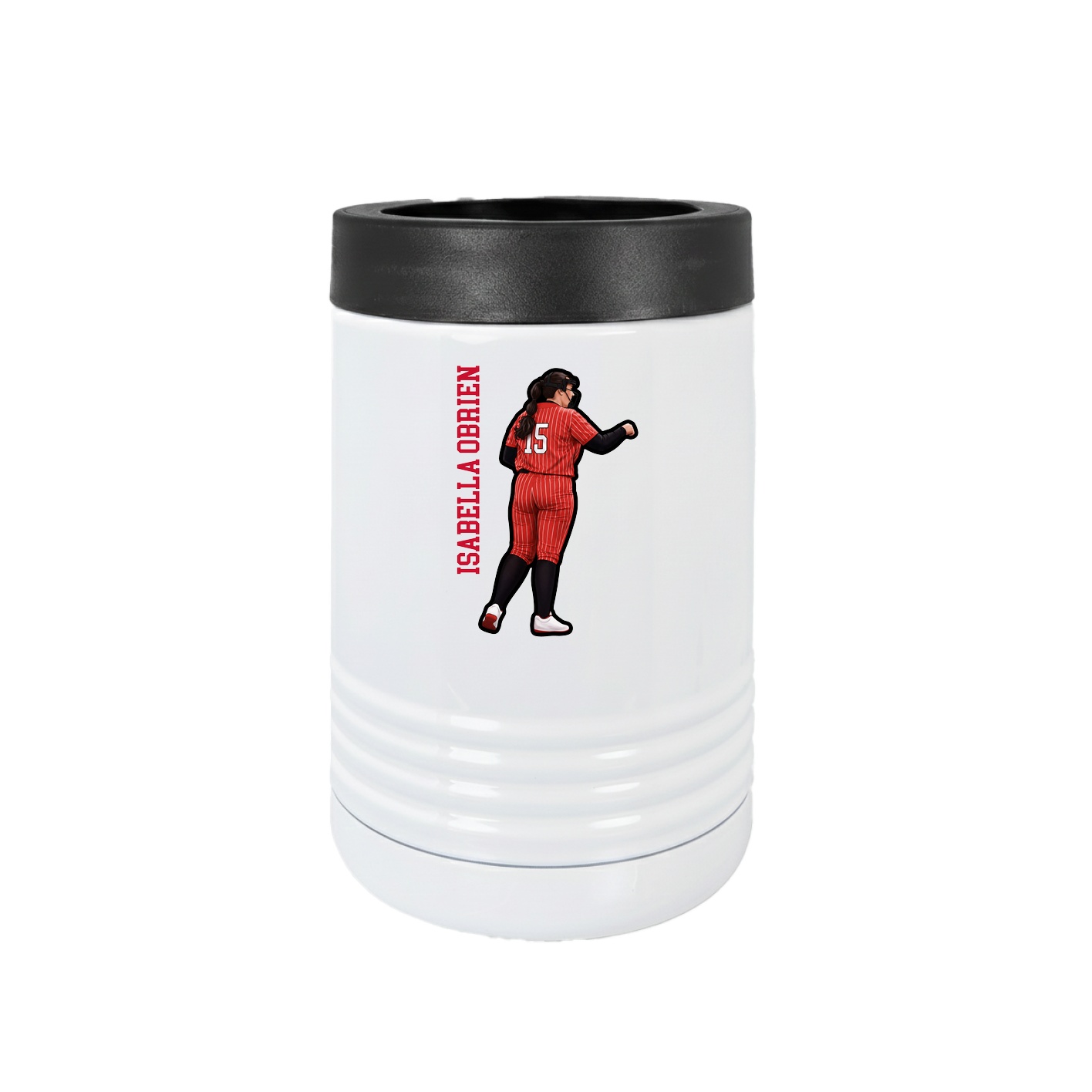 Beverage Holder — Name Vertical in White