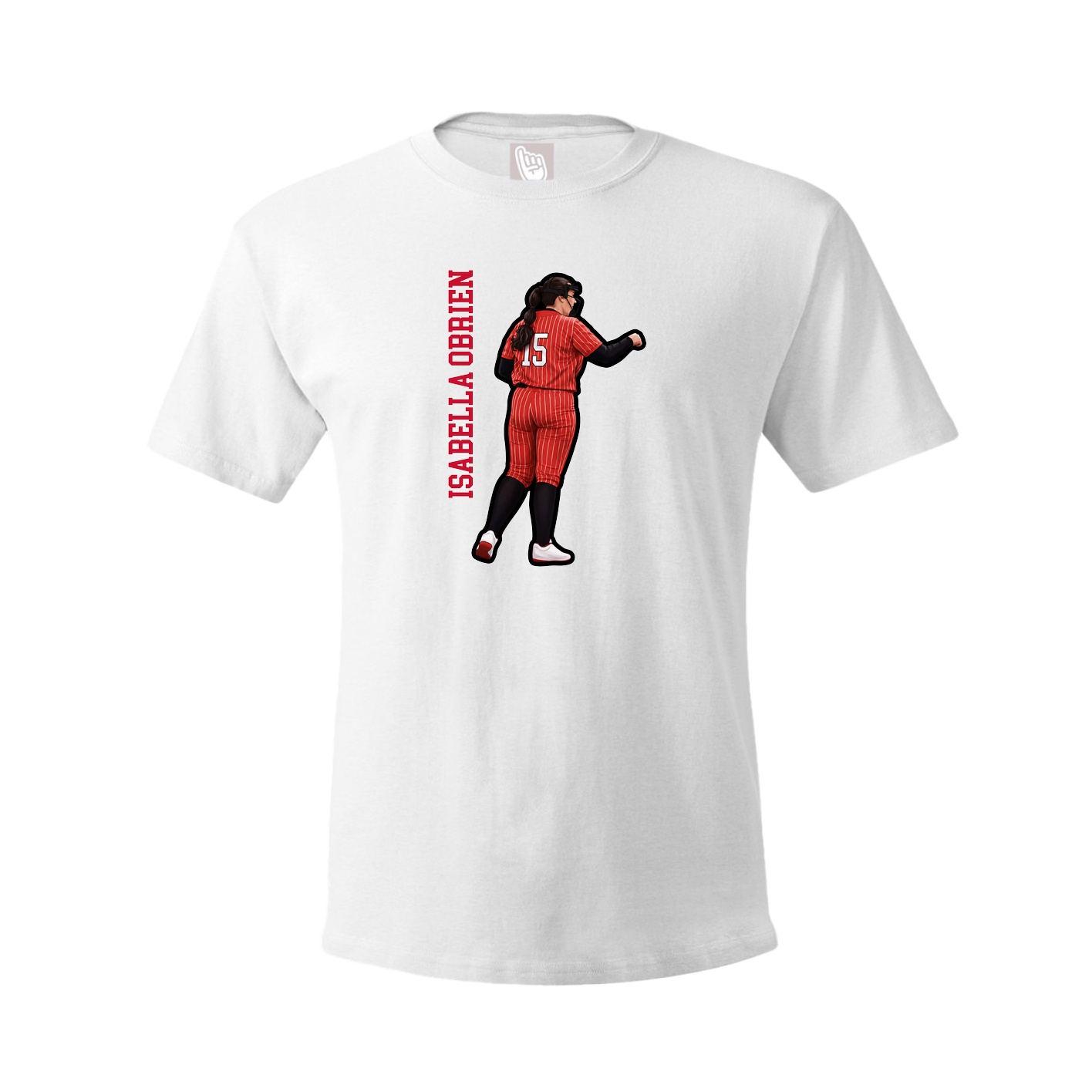 Tee — Name Vertical in White
