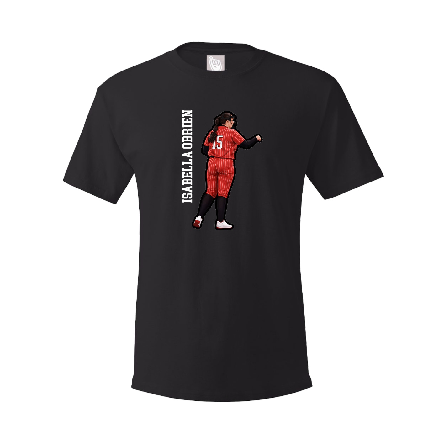 Youth Tee — Name Vertical in Black