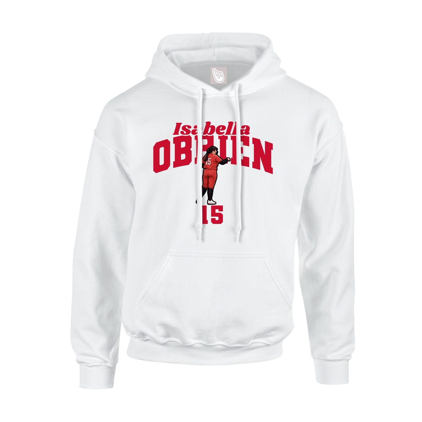 Youth Hoodie — Signature Arch in White