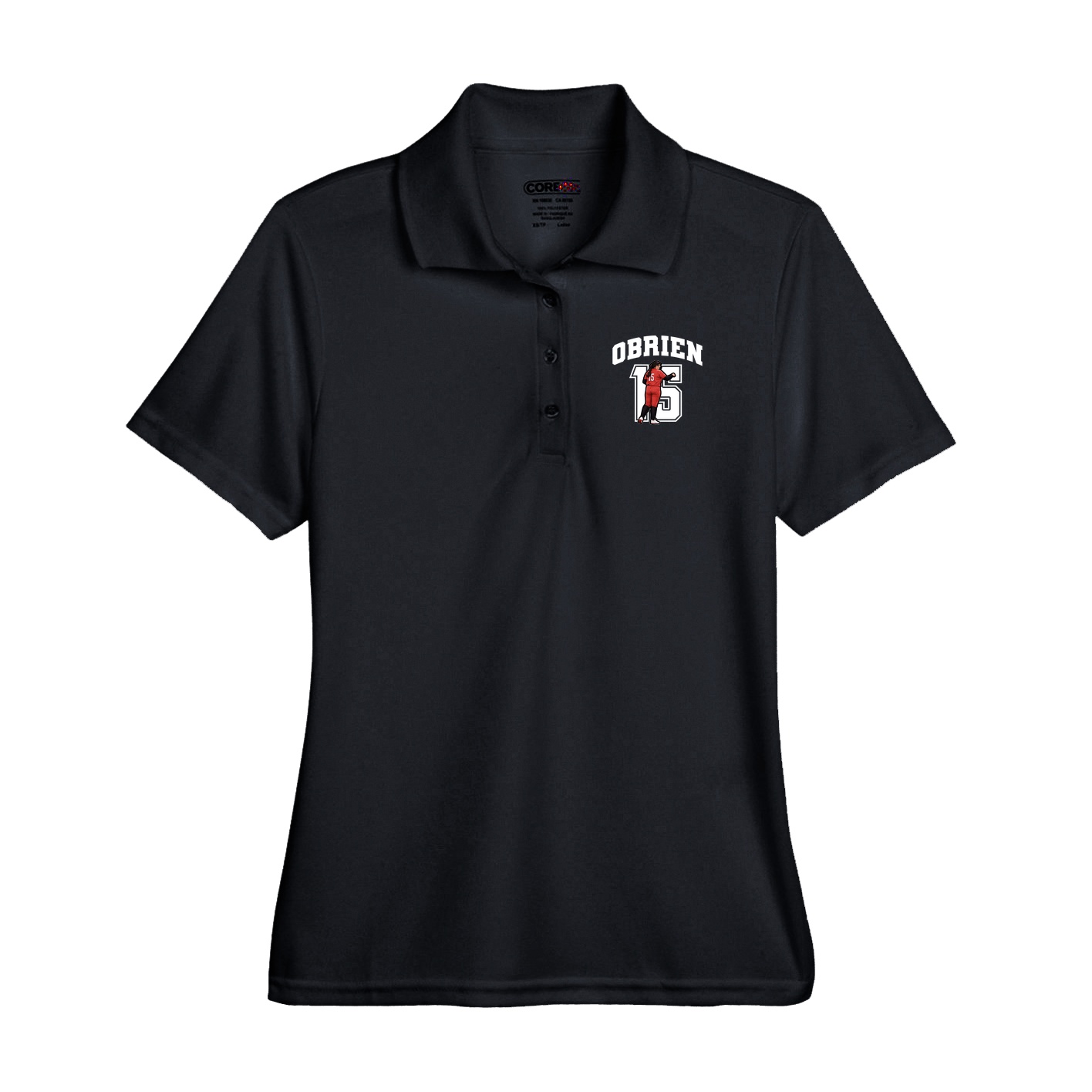 Performance Polo — Number in Black