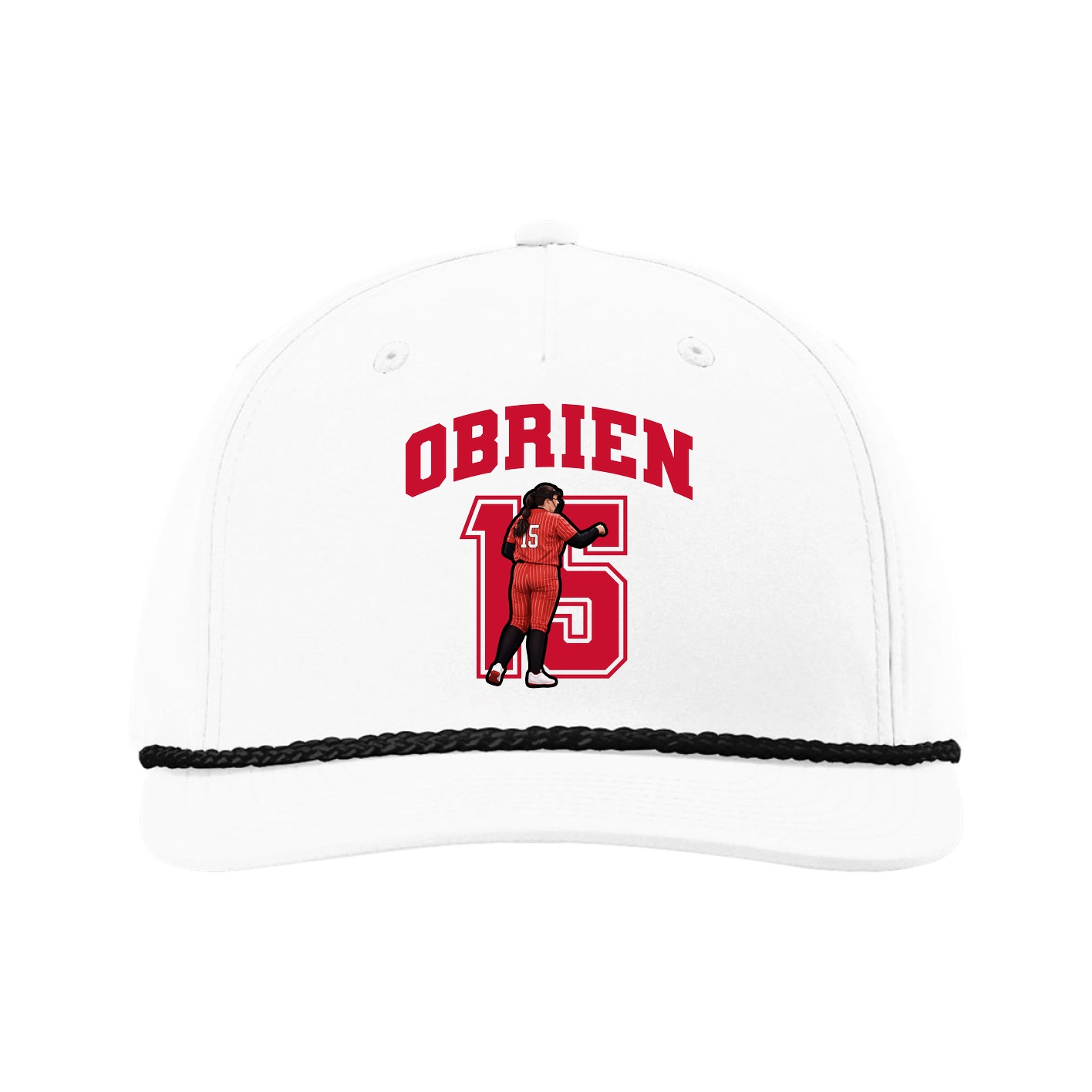 Five-Panel Classic Rope Cap — Number in White