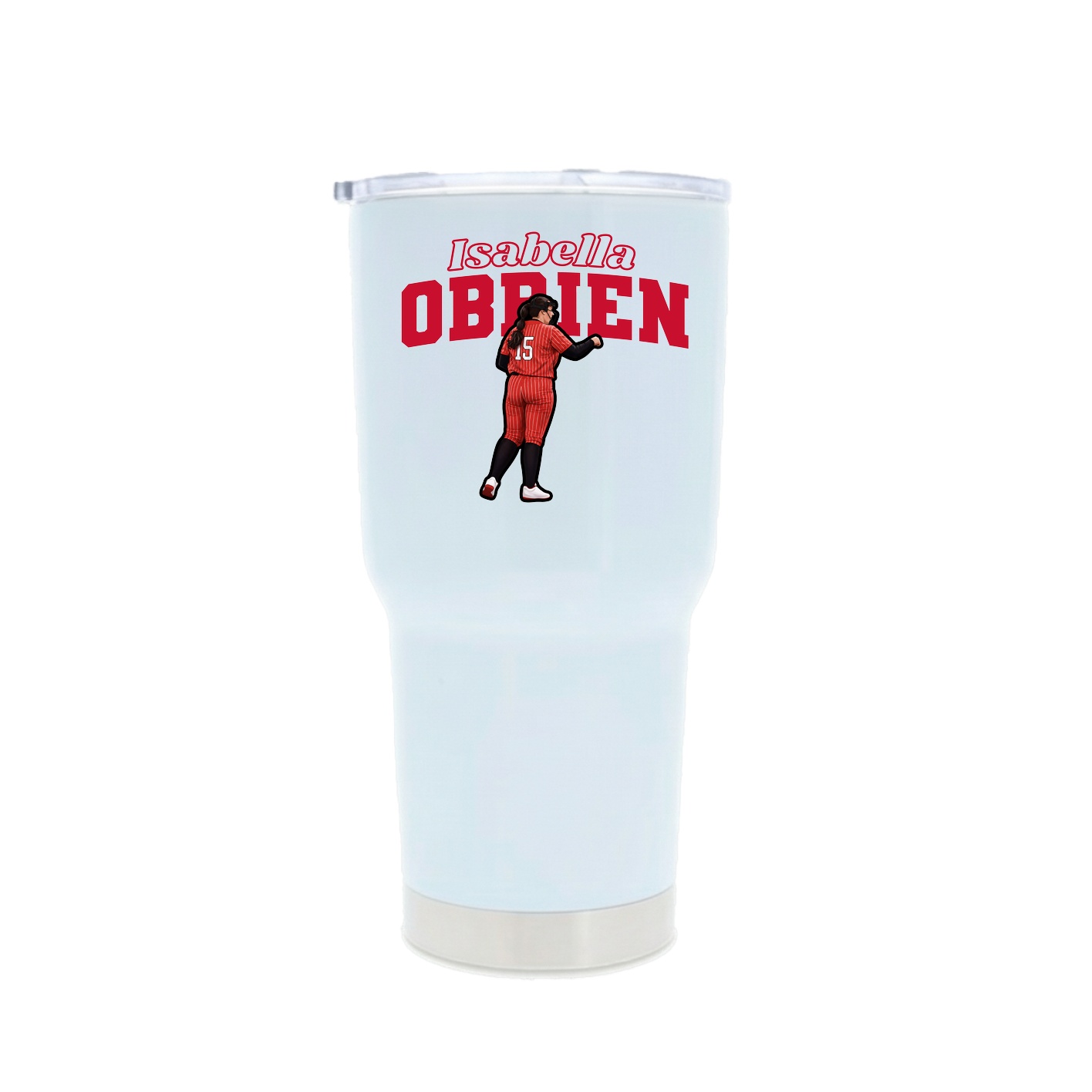 30oz Stainless Steel Tumbler — Name Arch in White