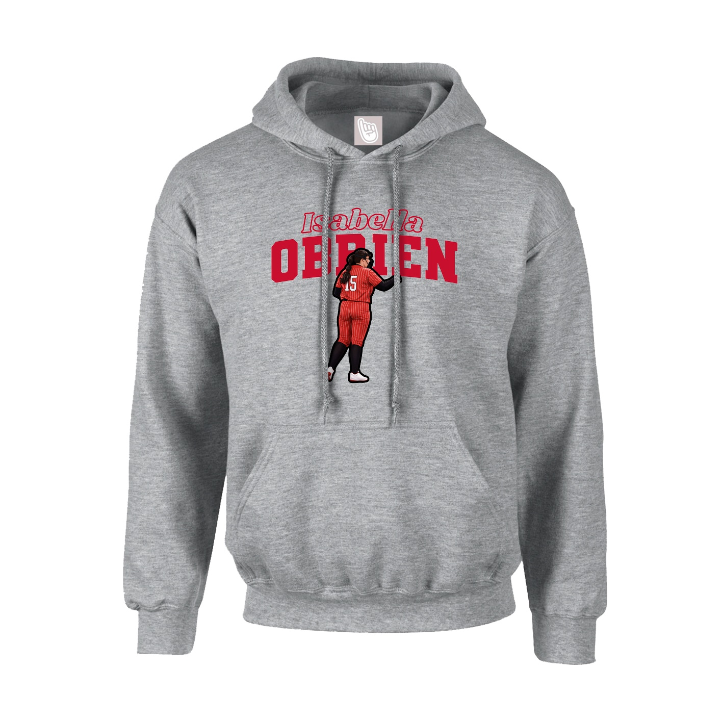 Hoodie — Name Arch in Grey