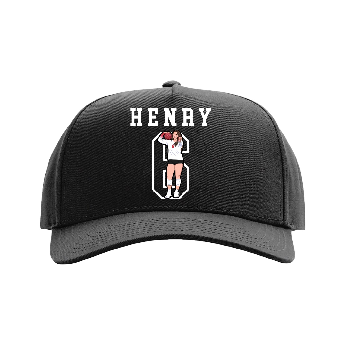 Full Fabric Five-Panel Champ Cap — Shirsey in Black