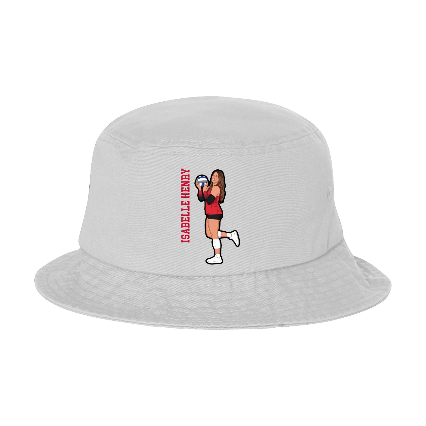 Bucket Cap — Name Vertical in White