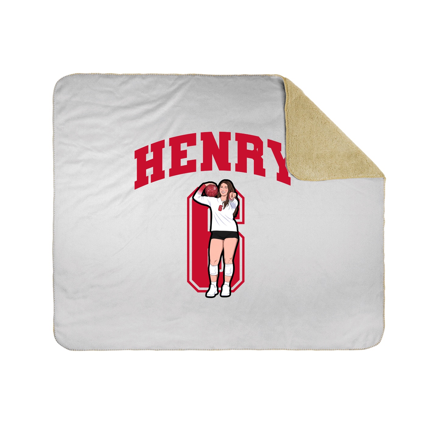 Throw Blanket — Number in White