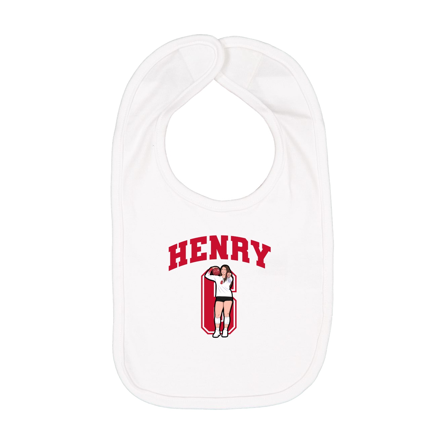 Infant Bib — Number in White