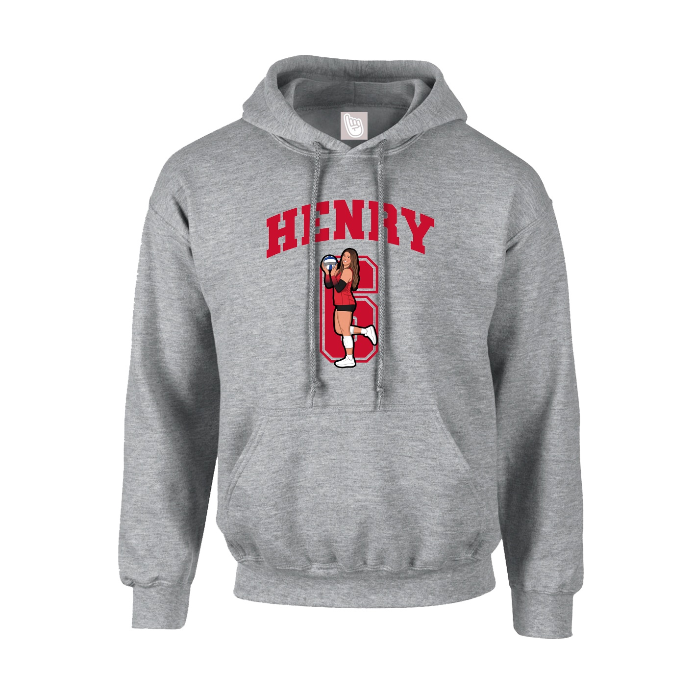Youth Hoodie — Number in Grey