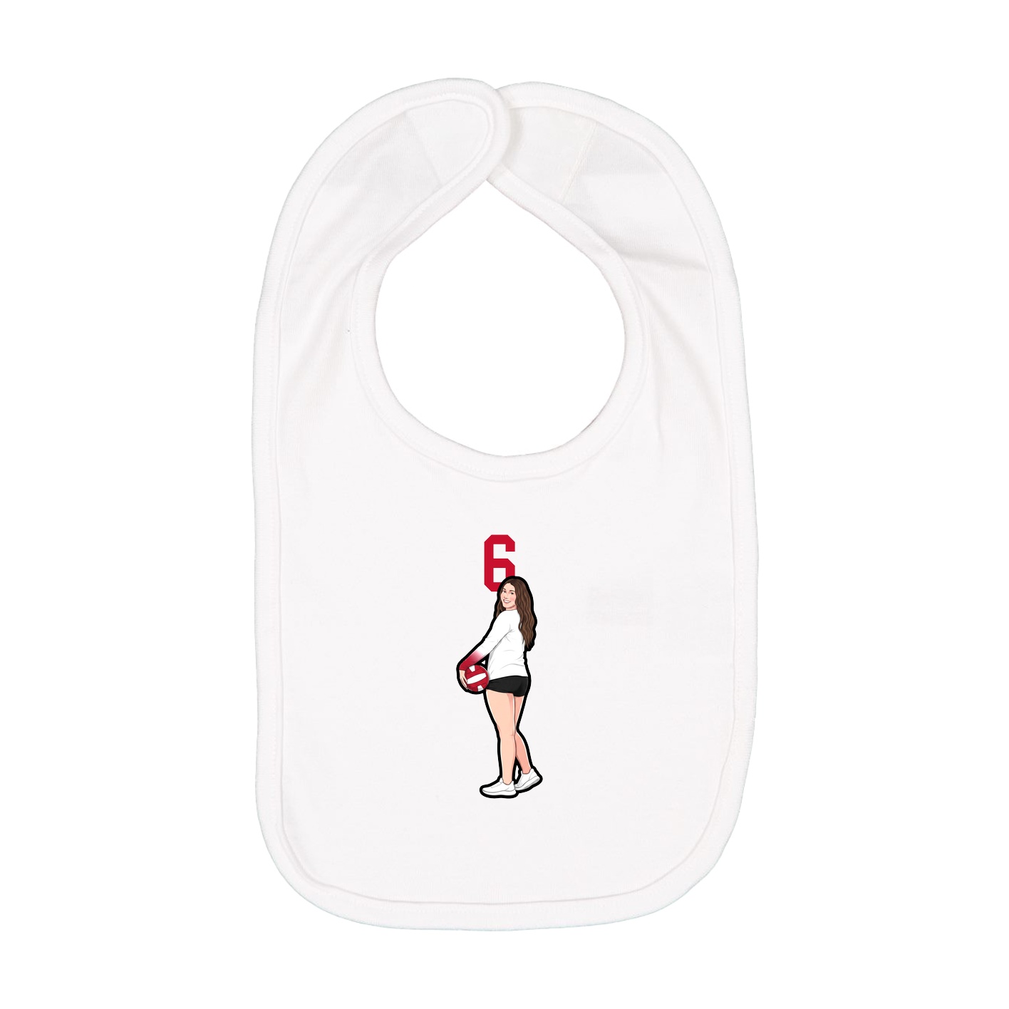 Infant Bib — Number Top in White