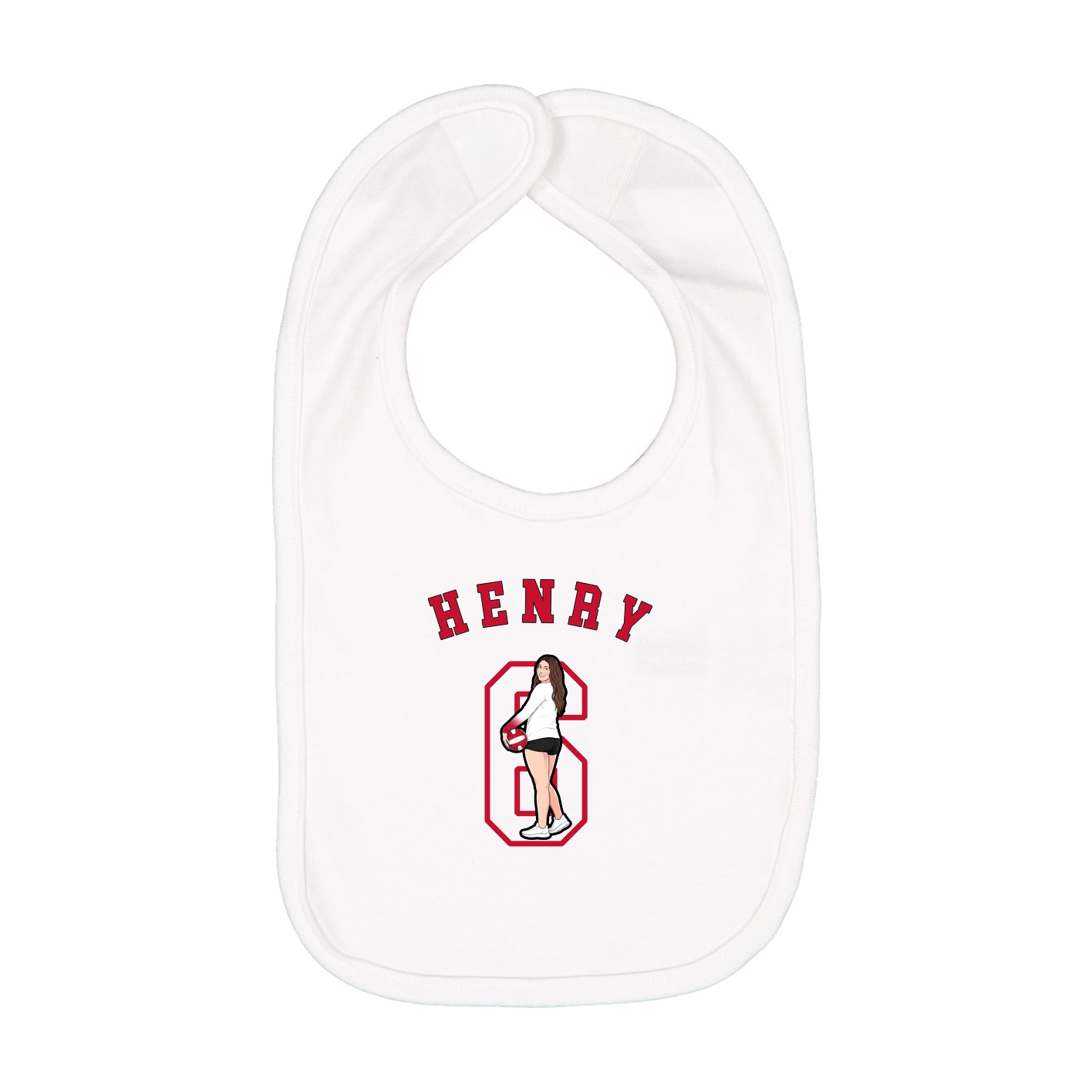 Infant Bib — Shirsey Arch in White