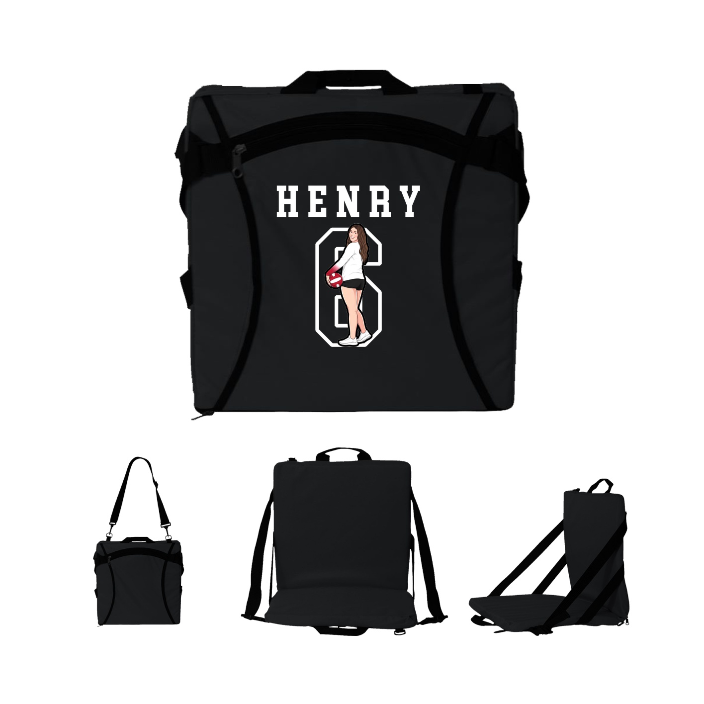 Folding Stadium Seat — Shirsey in Black