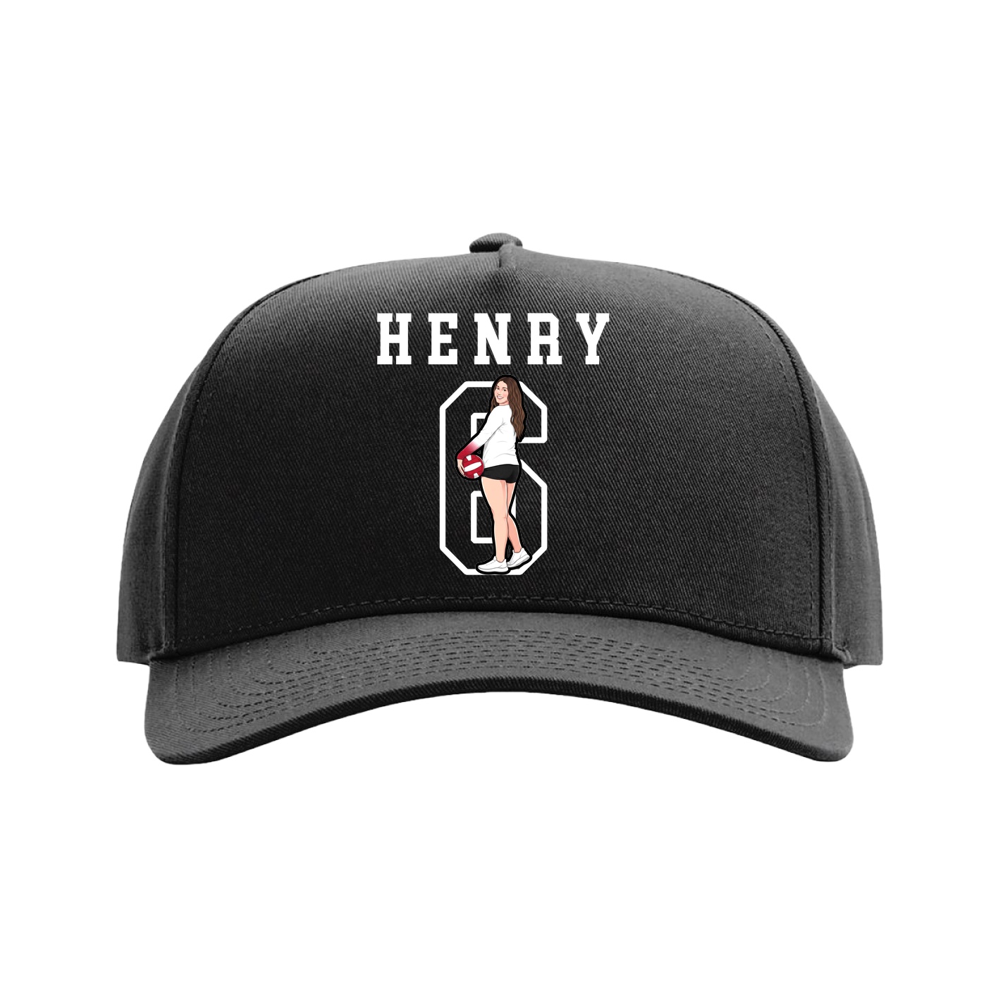 Full Fabric Five-Panel Champ Cap — Shirsey in Black