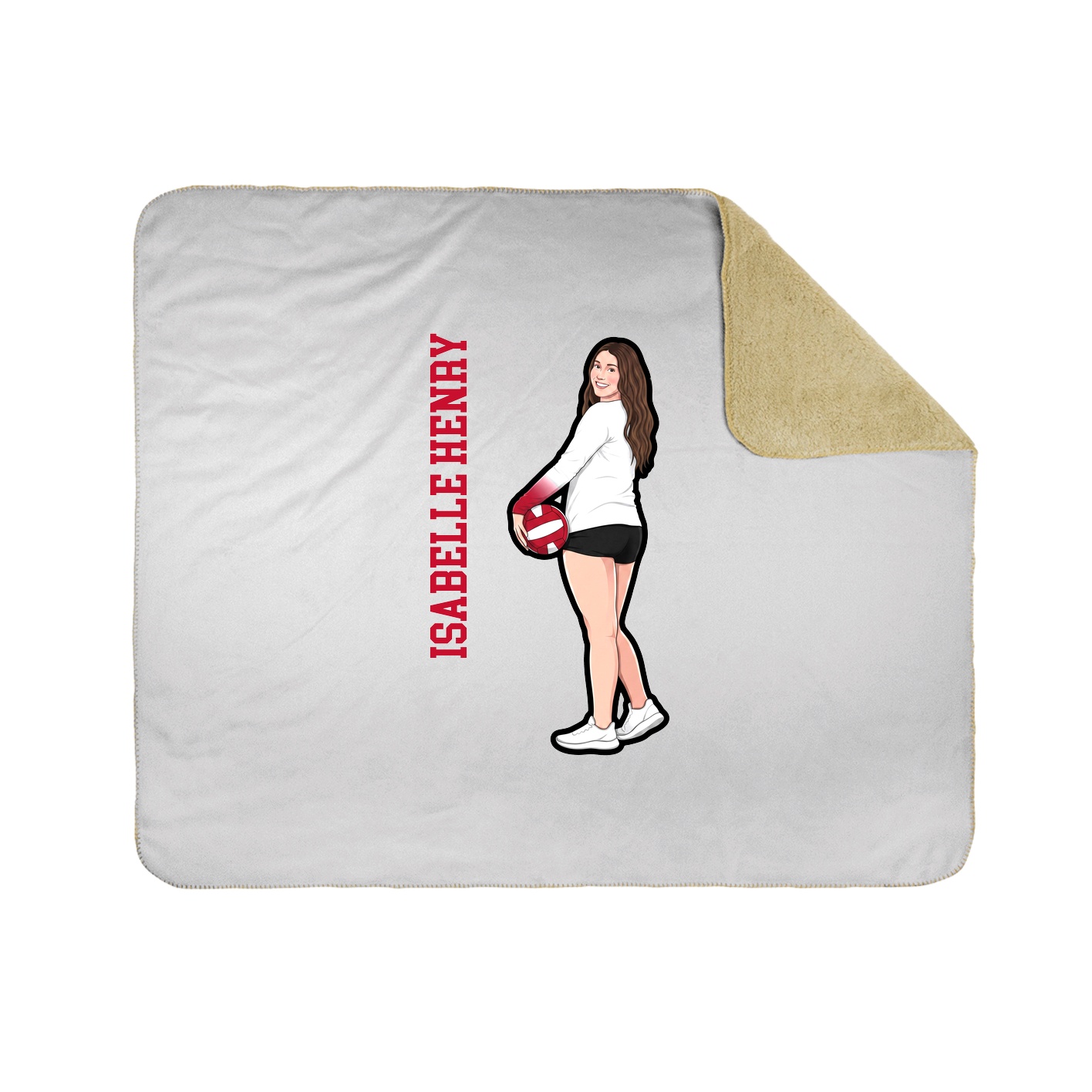 Throw Blanket — Name Vertical in White