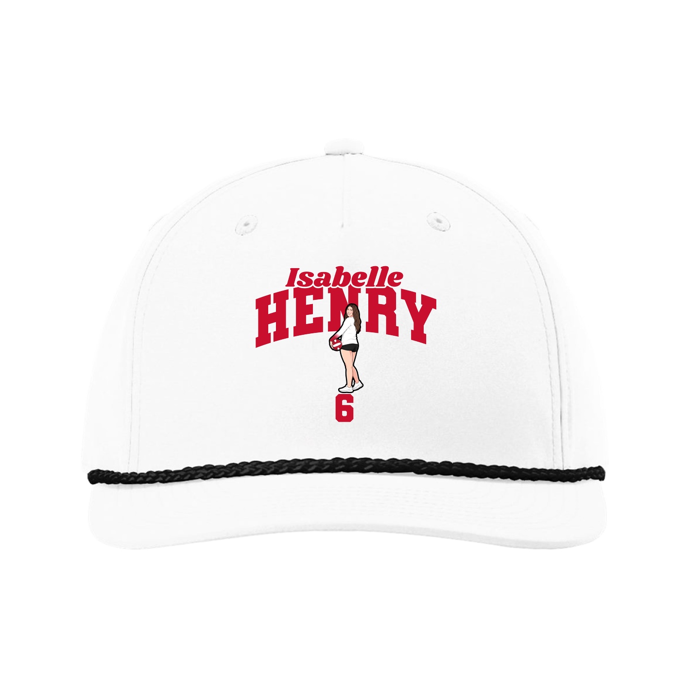 Five-Panel Classic Rope Cap — Signature Arch in White