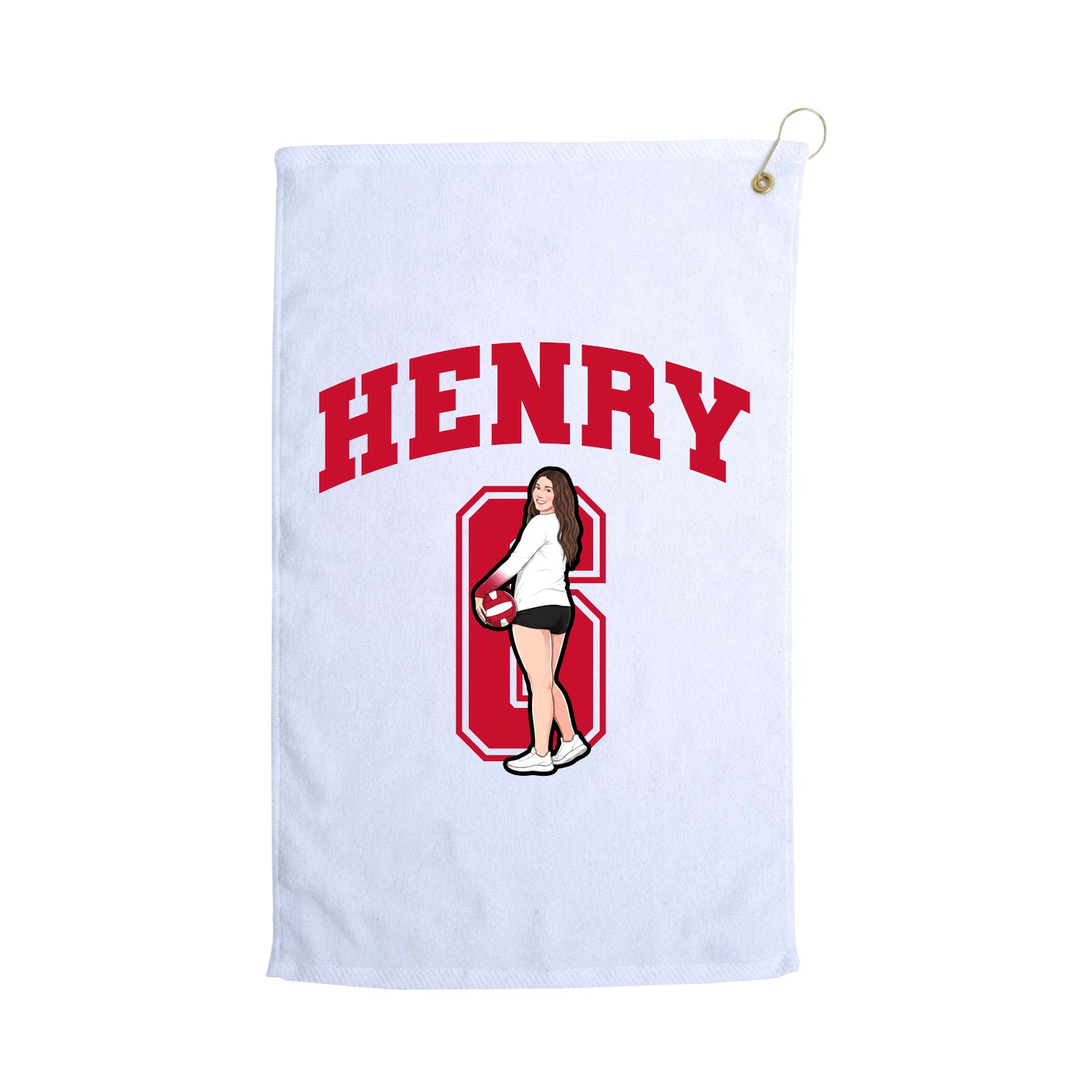 Golf Towel — Number in White