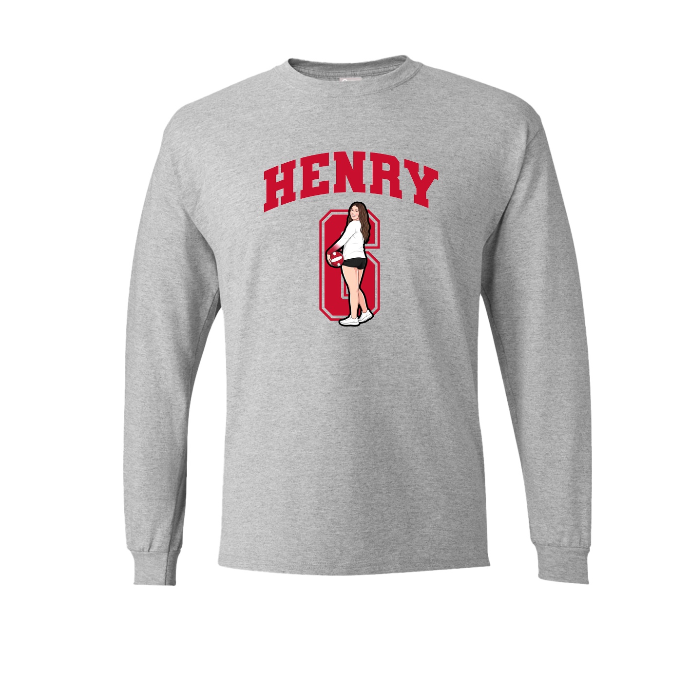Long Sleeve Tee — Number in Grey