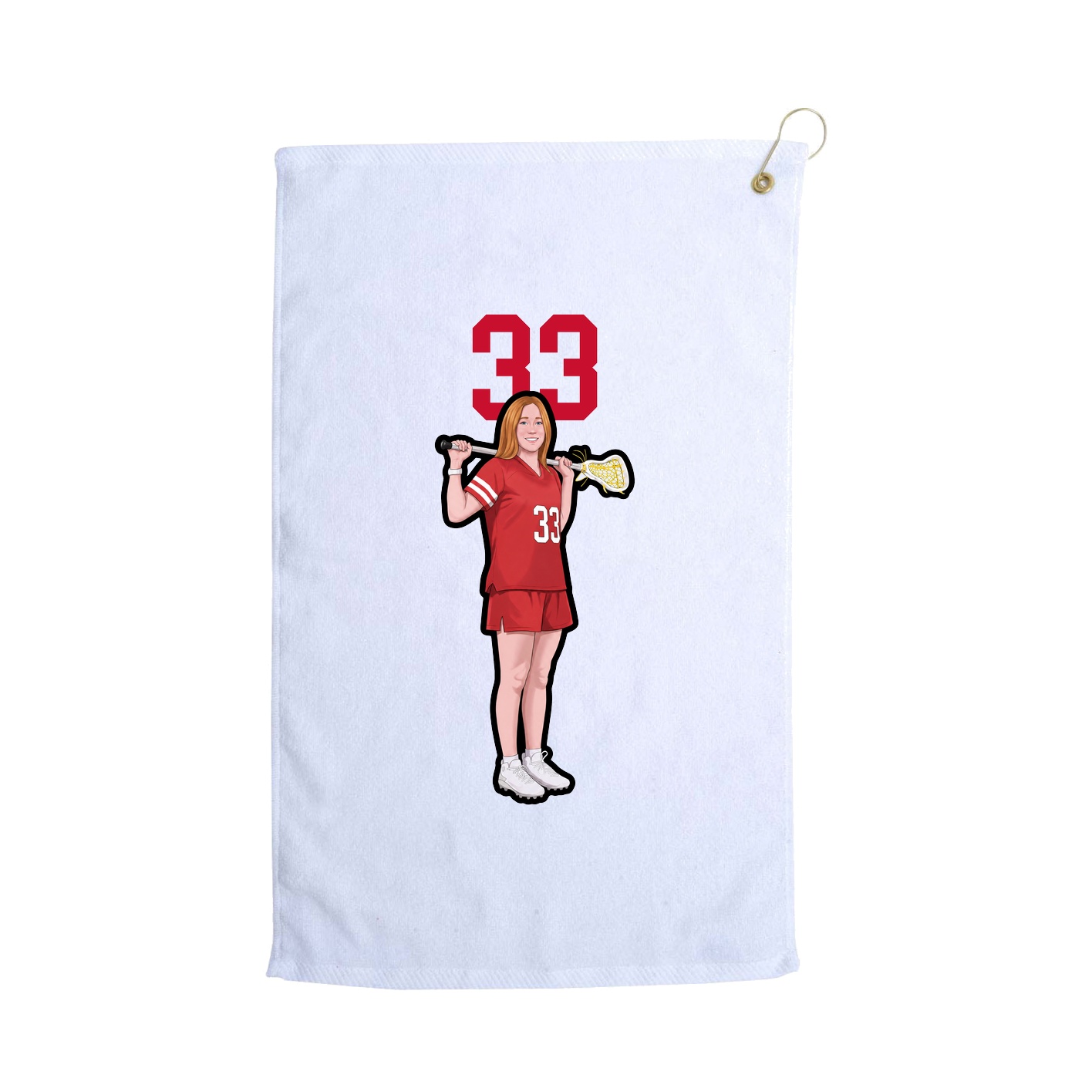 Golf Towel — Number Top in White