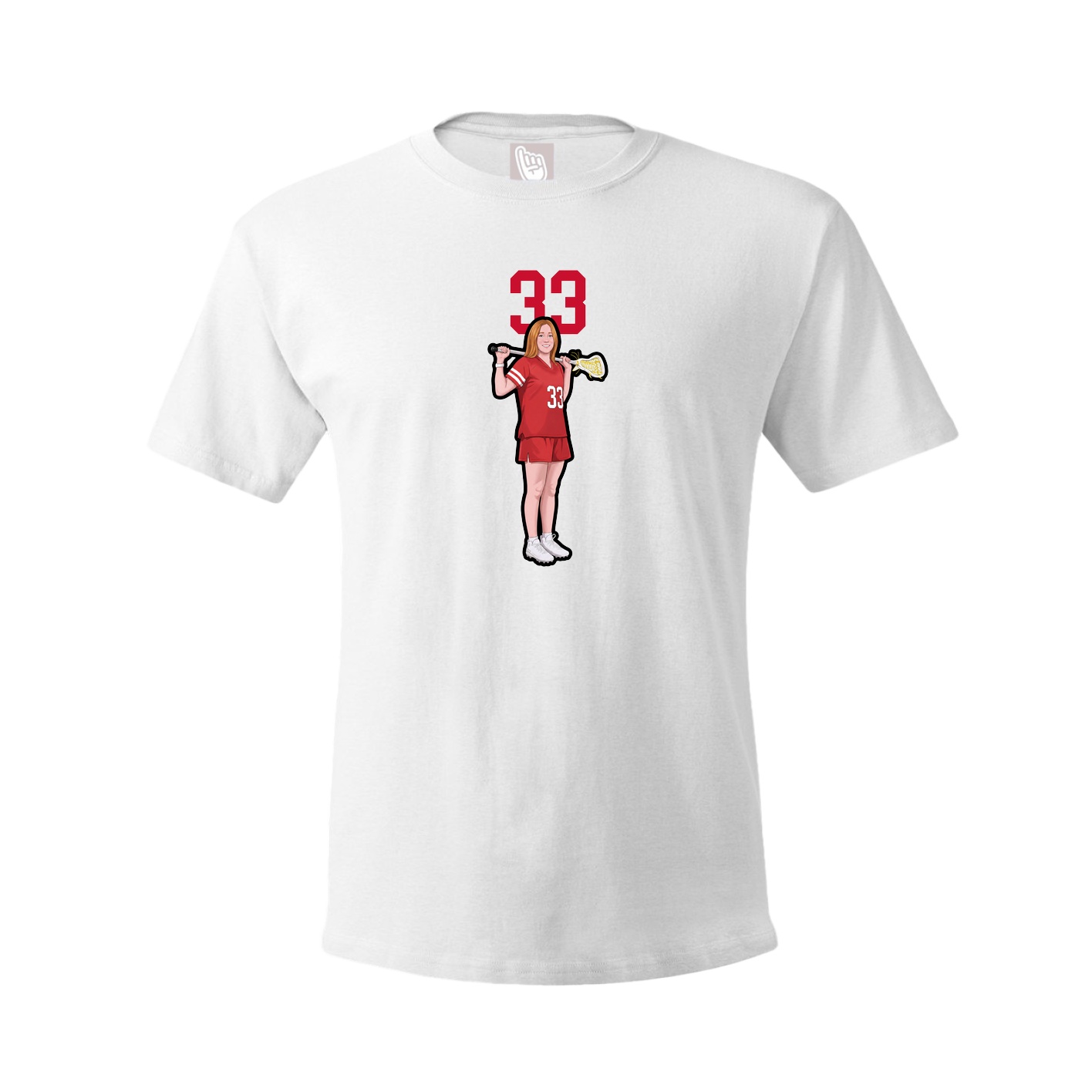 Youth Tee — Number Top in White