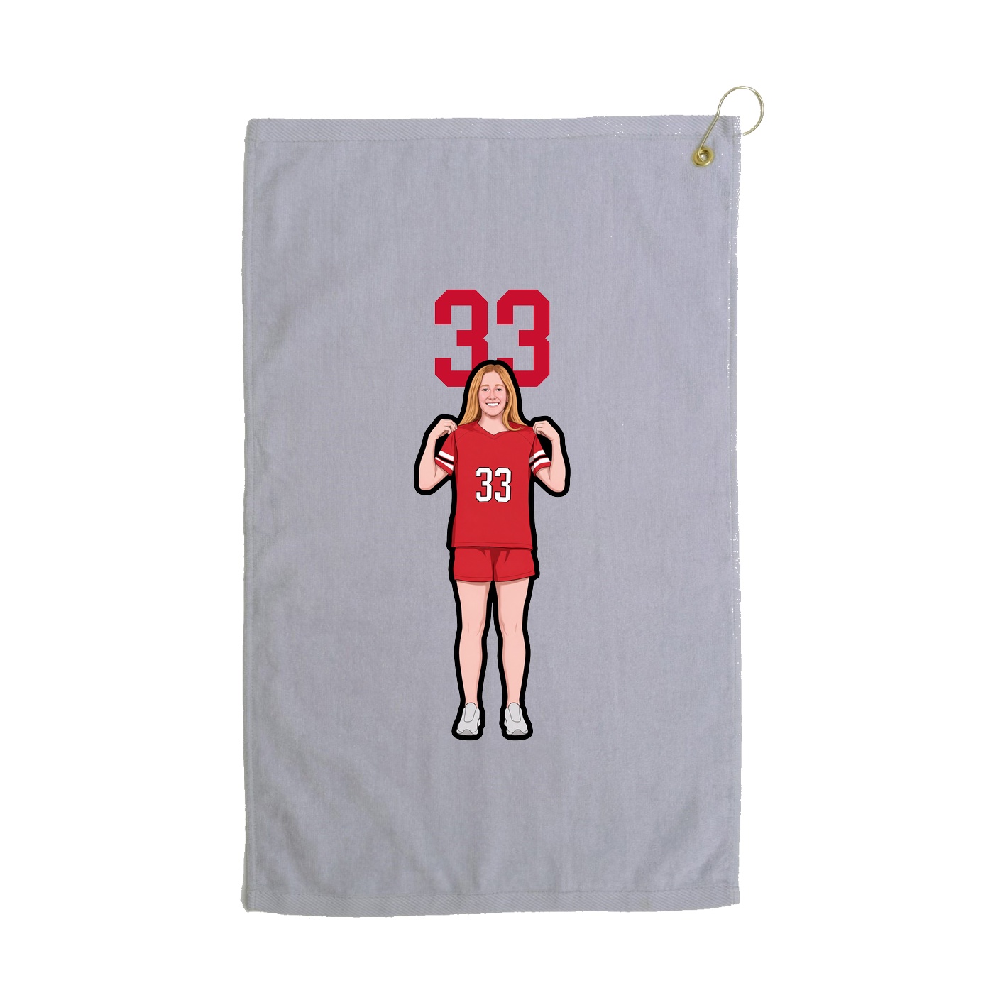 Golf Towel — Number Top in Grey