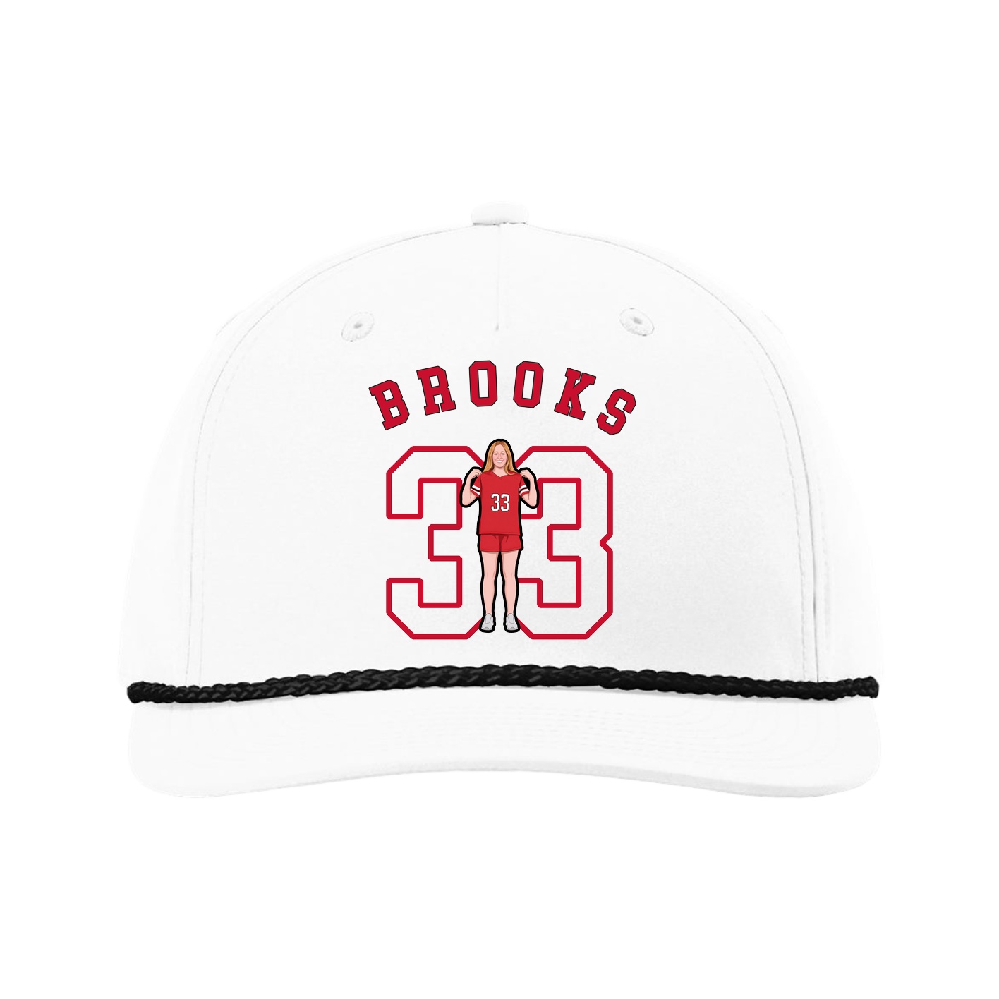 Five-Panel Classic Rope Cap — Shirsey Arch in White