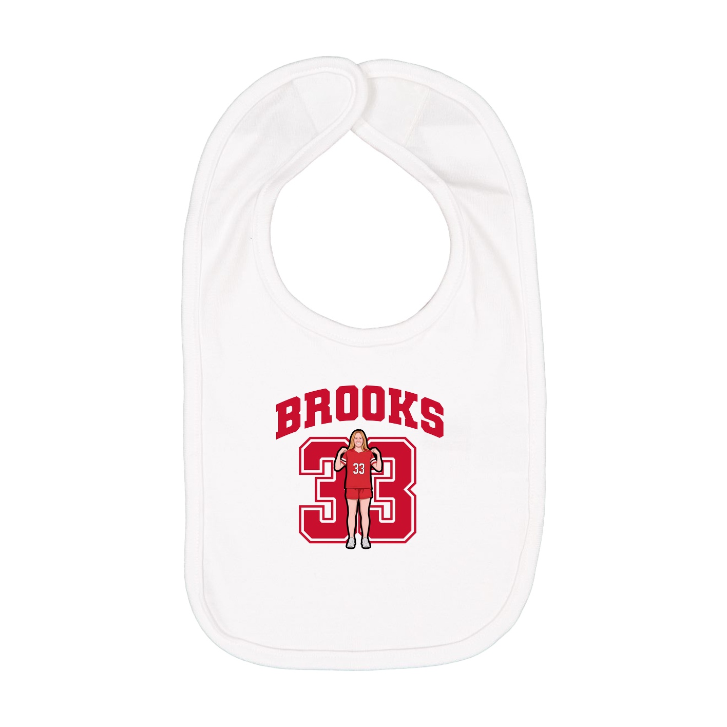 Infant Bib — Number in White